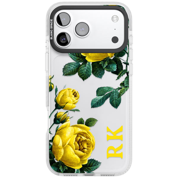 Personalised Vintage Floral Yellow Roses