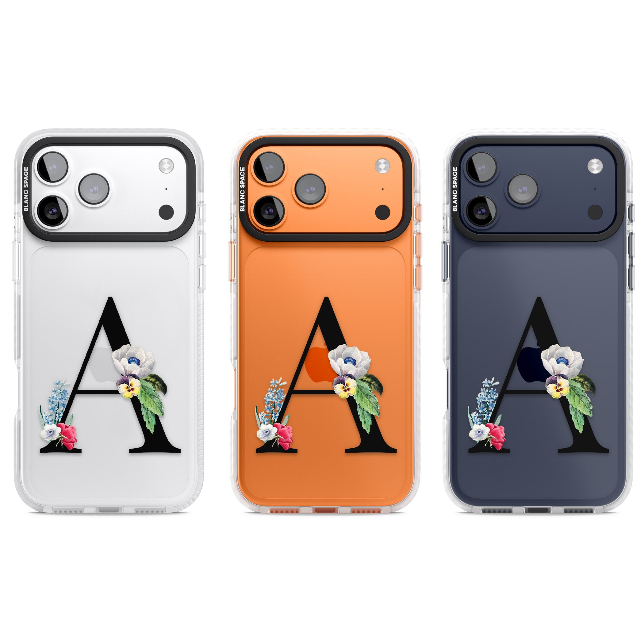 Personalised Floral Initial iPhone 17 Pro Impact Clear Phone Case APT Impact Protection