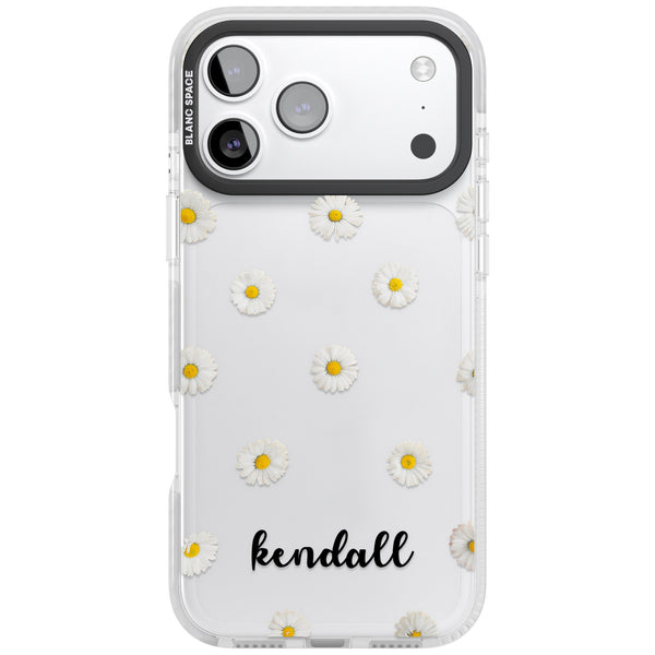 Personalised White Daisies & Cursive