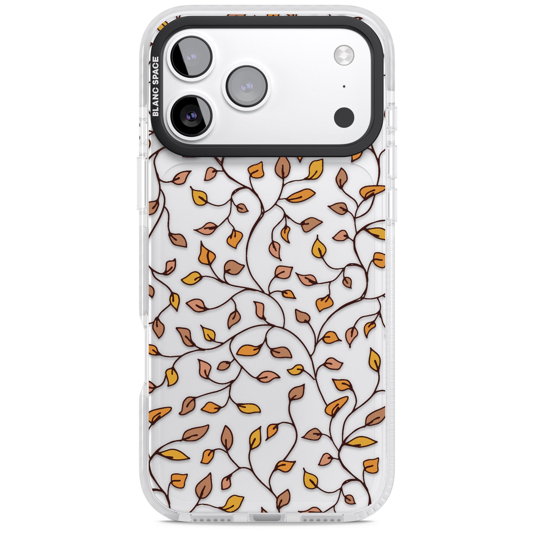 Personalised Autumn Leaves Pattern iPhone 17 Pro Impact Clear Phone Case