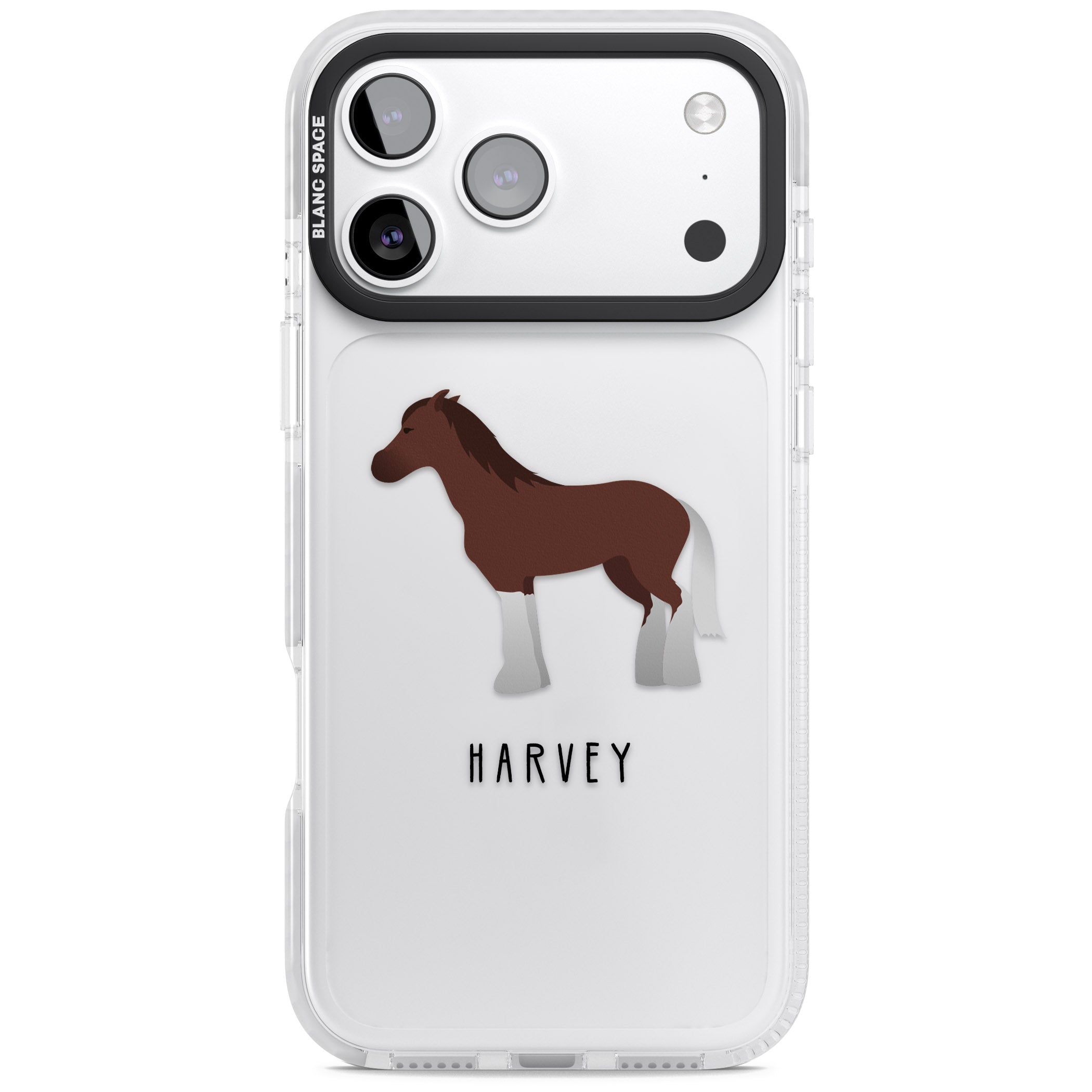 Personalised Brown Horse iPhone 17 Pro Impact Clear Phone Case