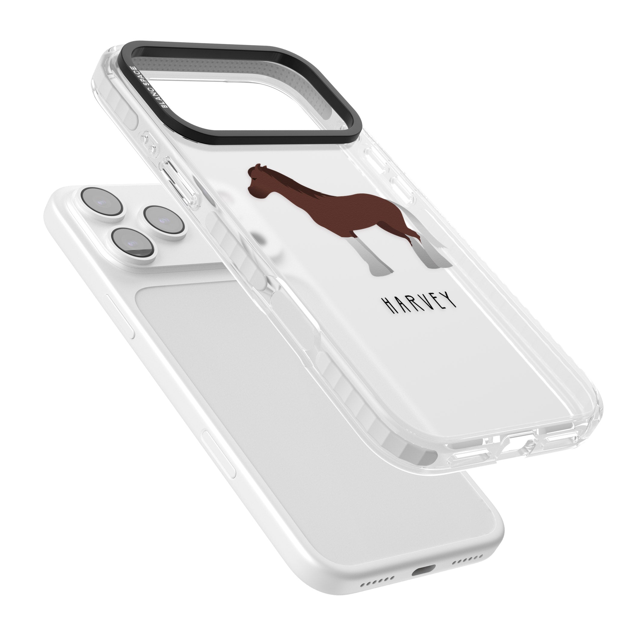 Personalised Brown Horse iPhone 17 Pro Impact Clear Phone Case Colours