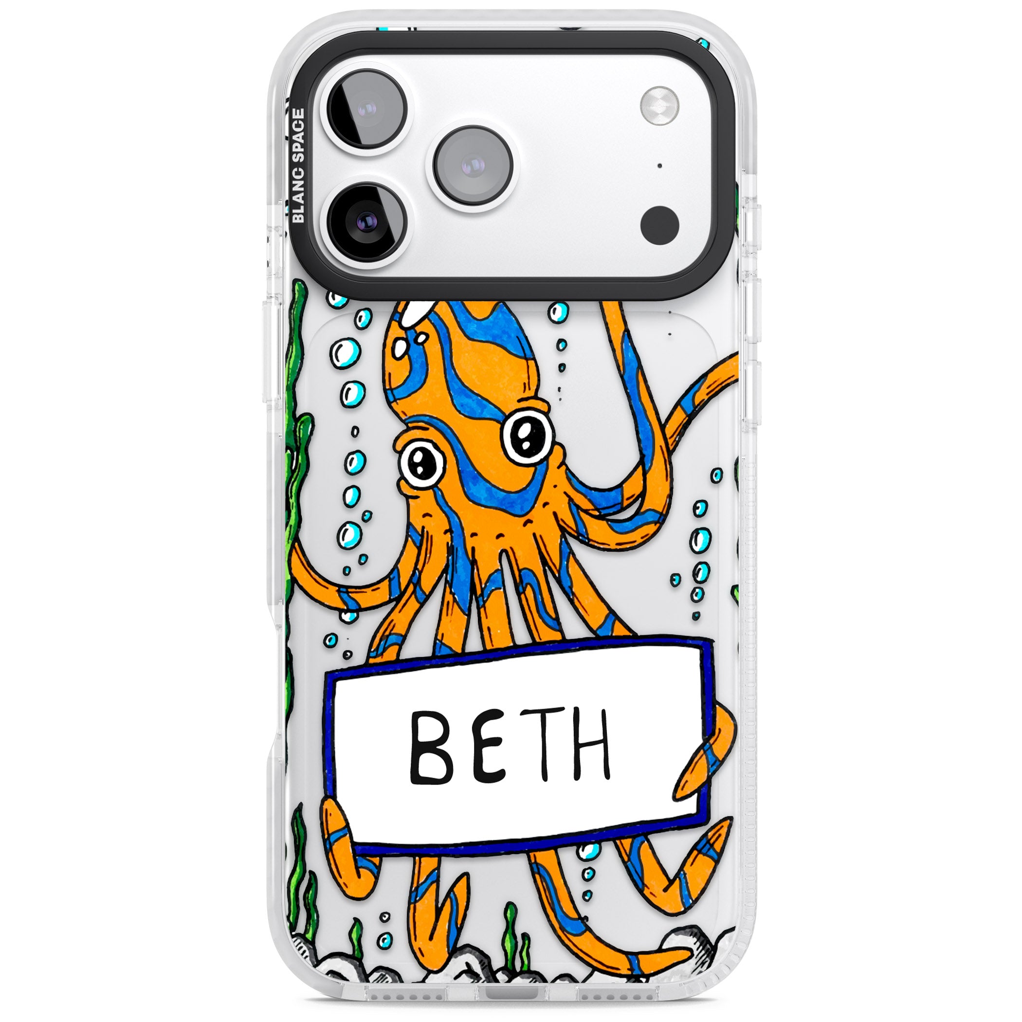 Personalised Octo iPhone 17 Pro Impact Clear Phone Case