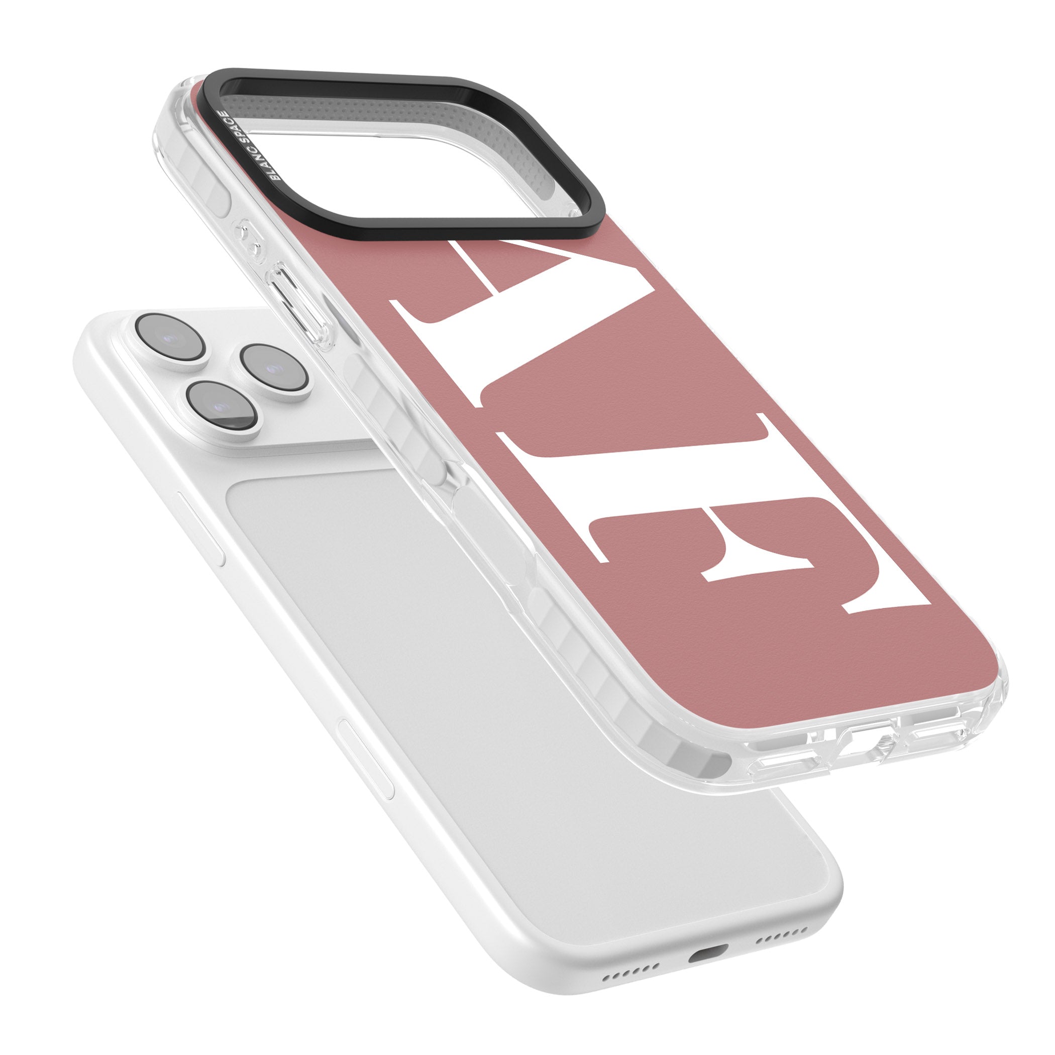 Personalised White & Rose Letters iPhone 17 Pro Impact Clear Phone Case Colours