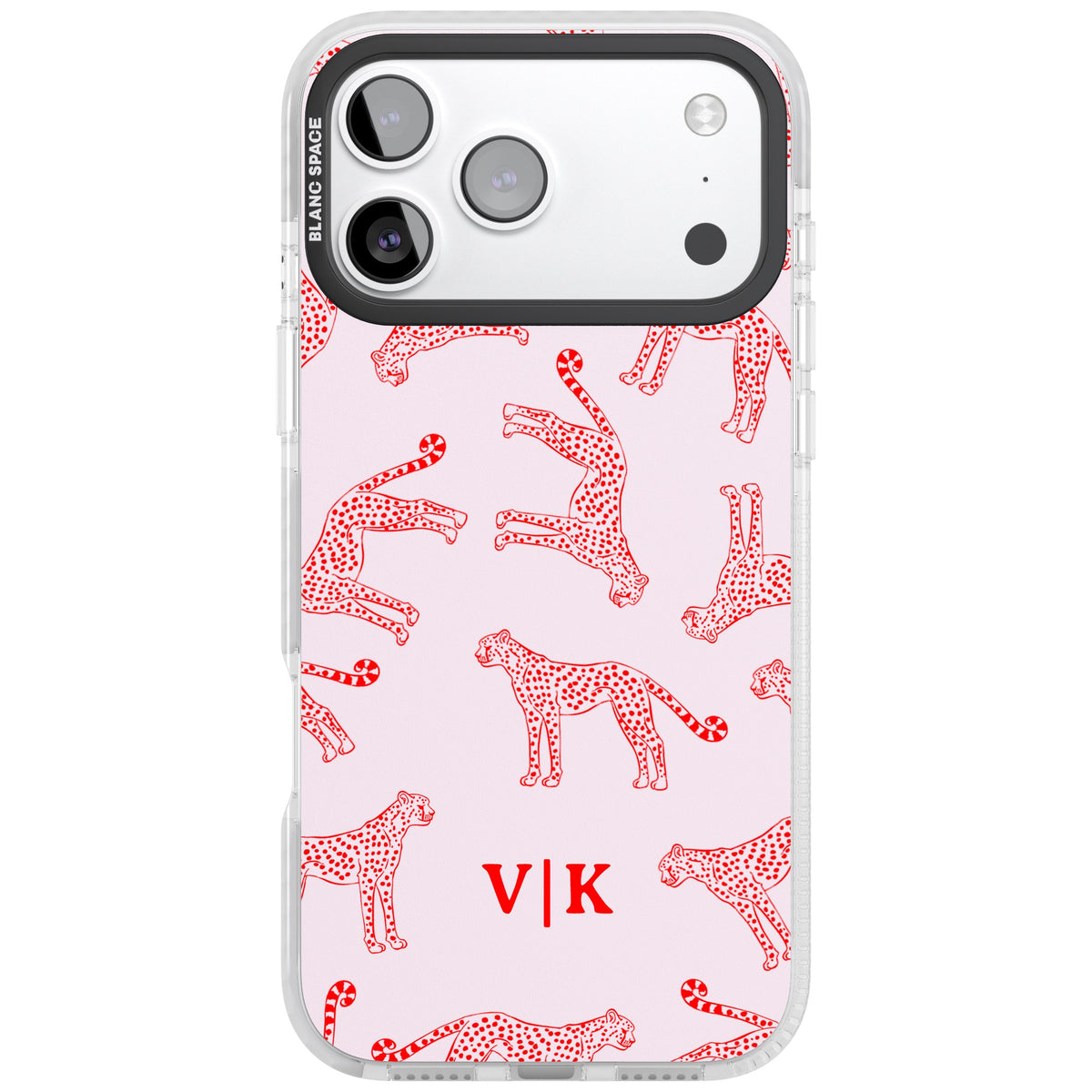 Scarlet Cheetahs iPhone 17 Pro Max Impact Clear Phone Case front