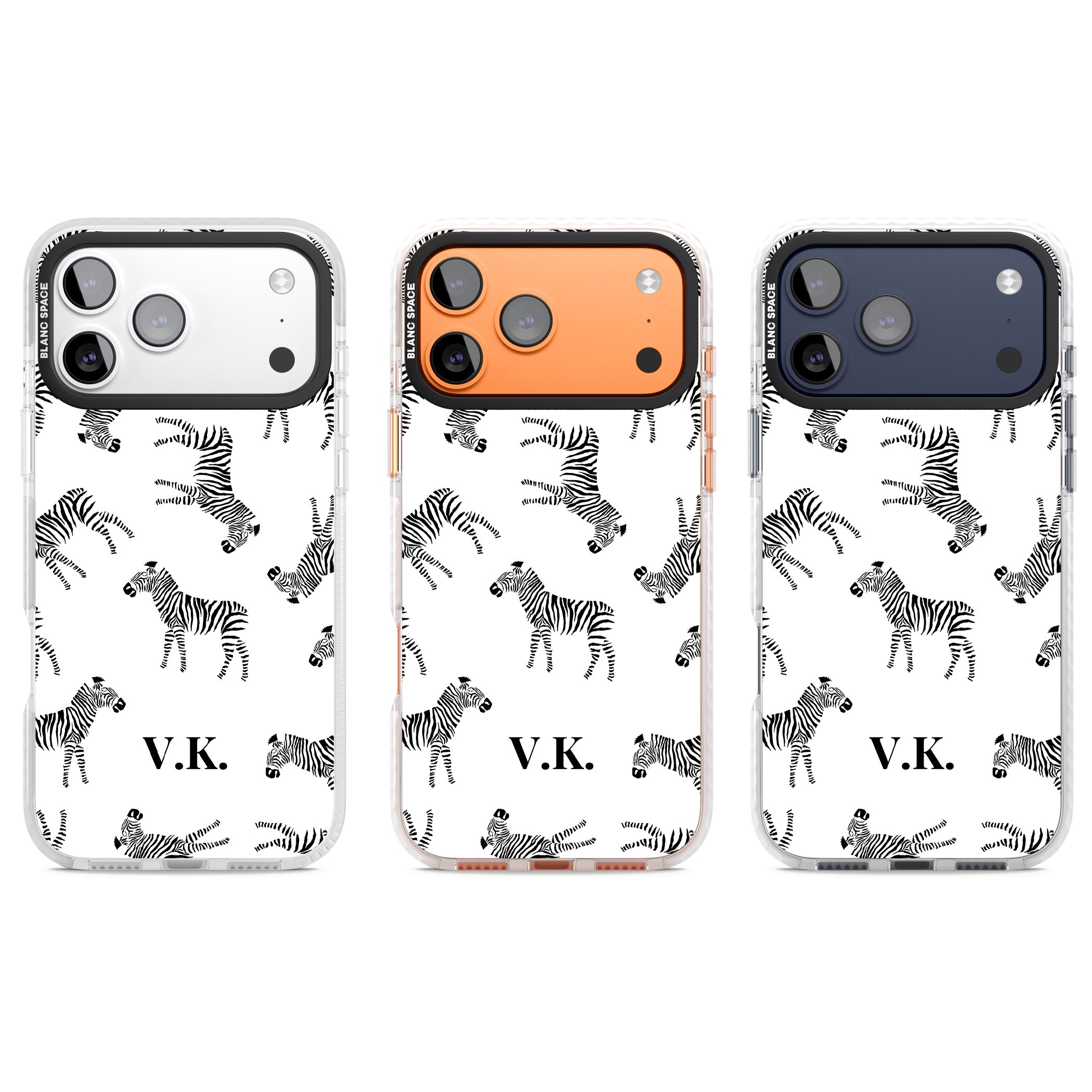 Personalised Zebra Pattern iPhone 17 Pro Impact Clear Phone Case APT Impact Protection