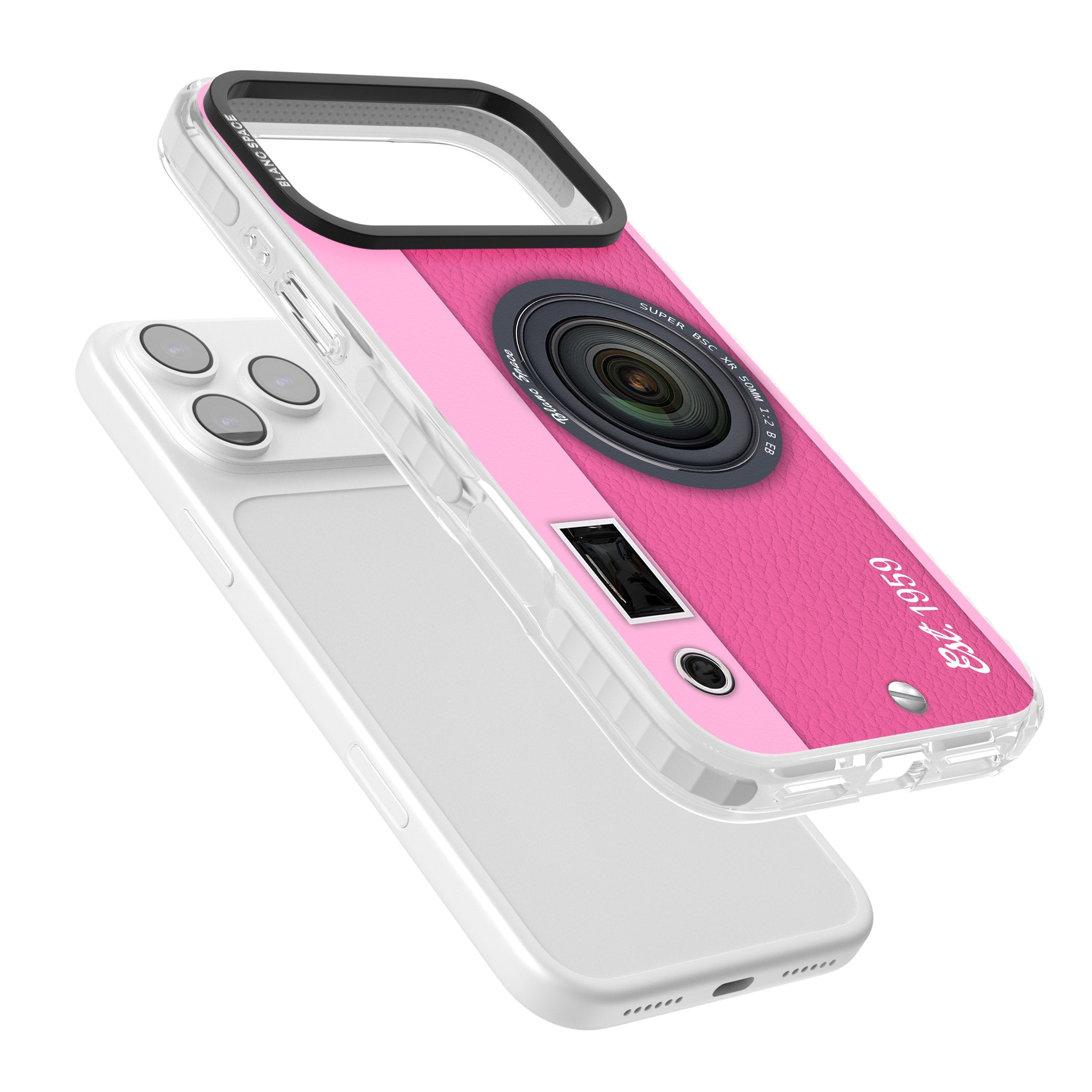 Personalised Pink Dream Camera iPhone 17 Pro Impact Clear Phone Case Colours