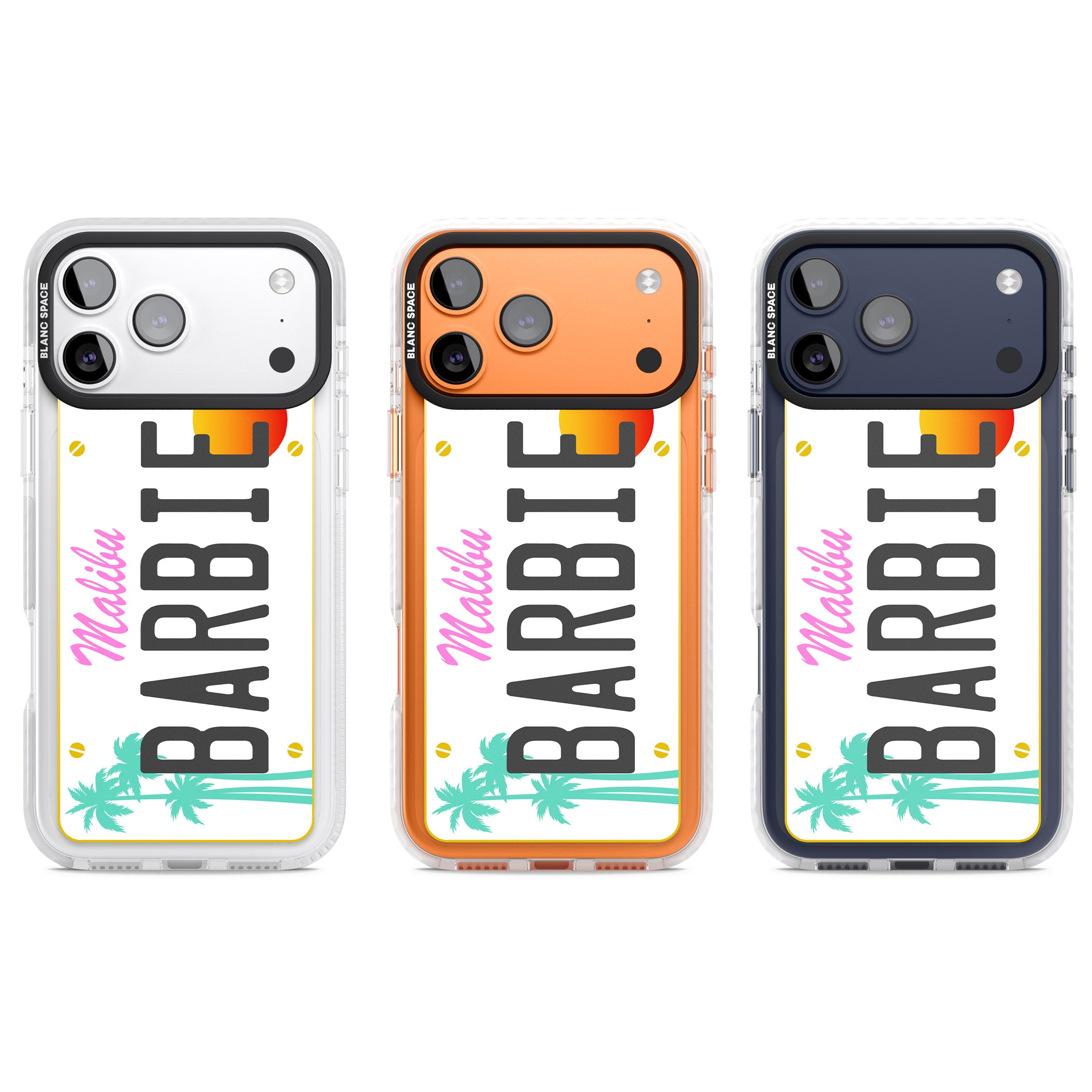 Personalised Malibu License Plate iPhone 17 Pro Impact Clear Phone Case APT Impact Protection