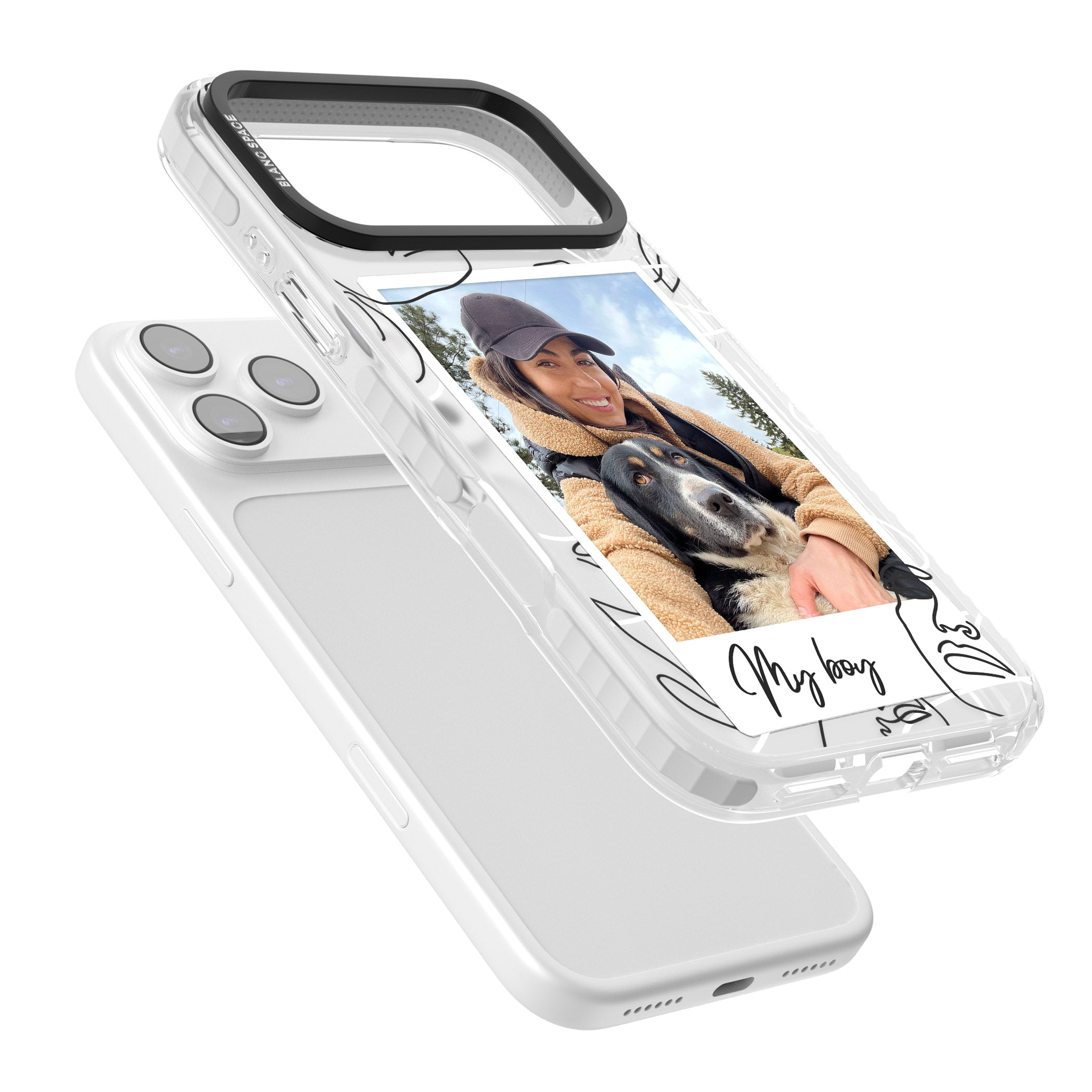 Personalised Abstract Faces Instant Photo iPhone 17 Pro Impact Clear Phone Case Colours