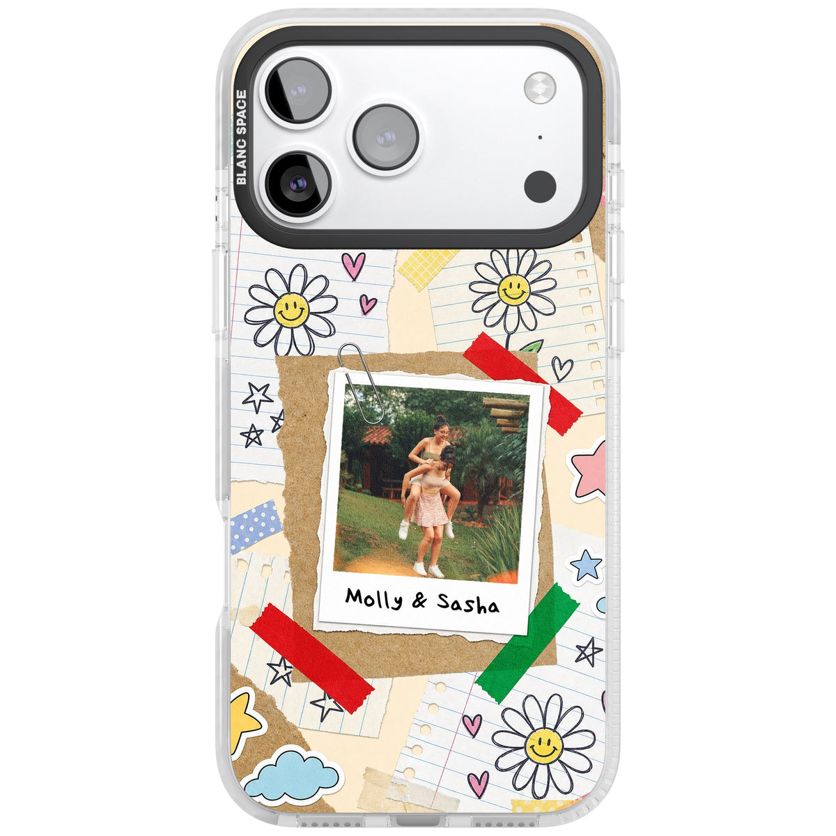 Personalised Scrapbook Photo iPhone 17 Pro Max Impact Clear Phone Case front