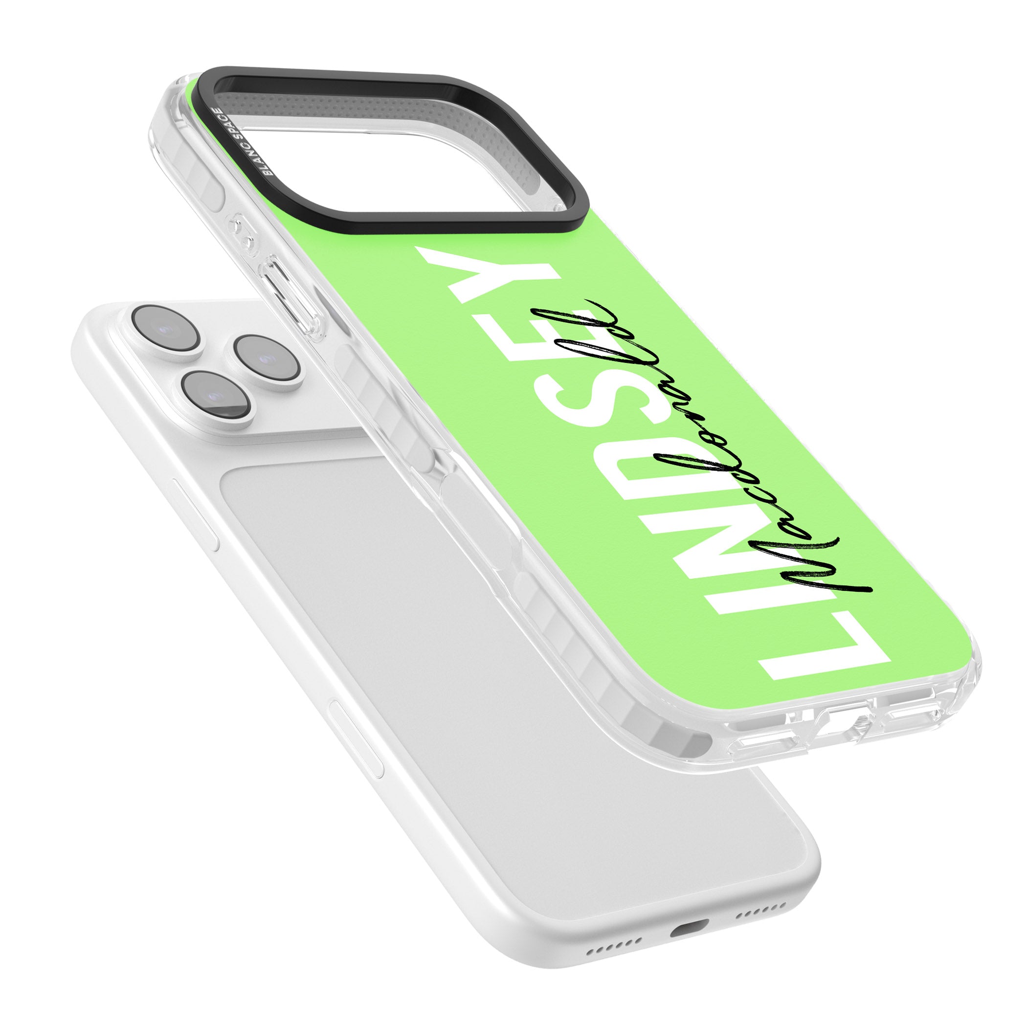 Personalised Bold Name: Lime iPhone 17 Pro Impact Clear Phone Case Colours
