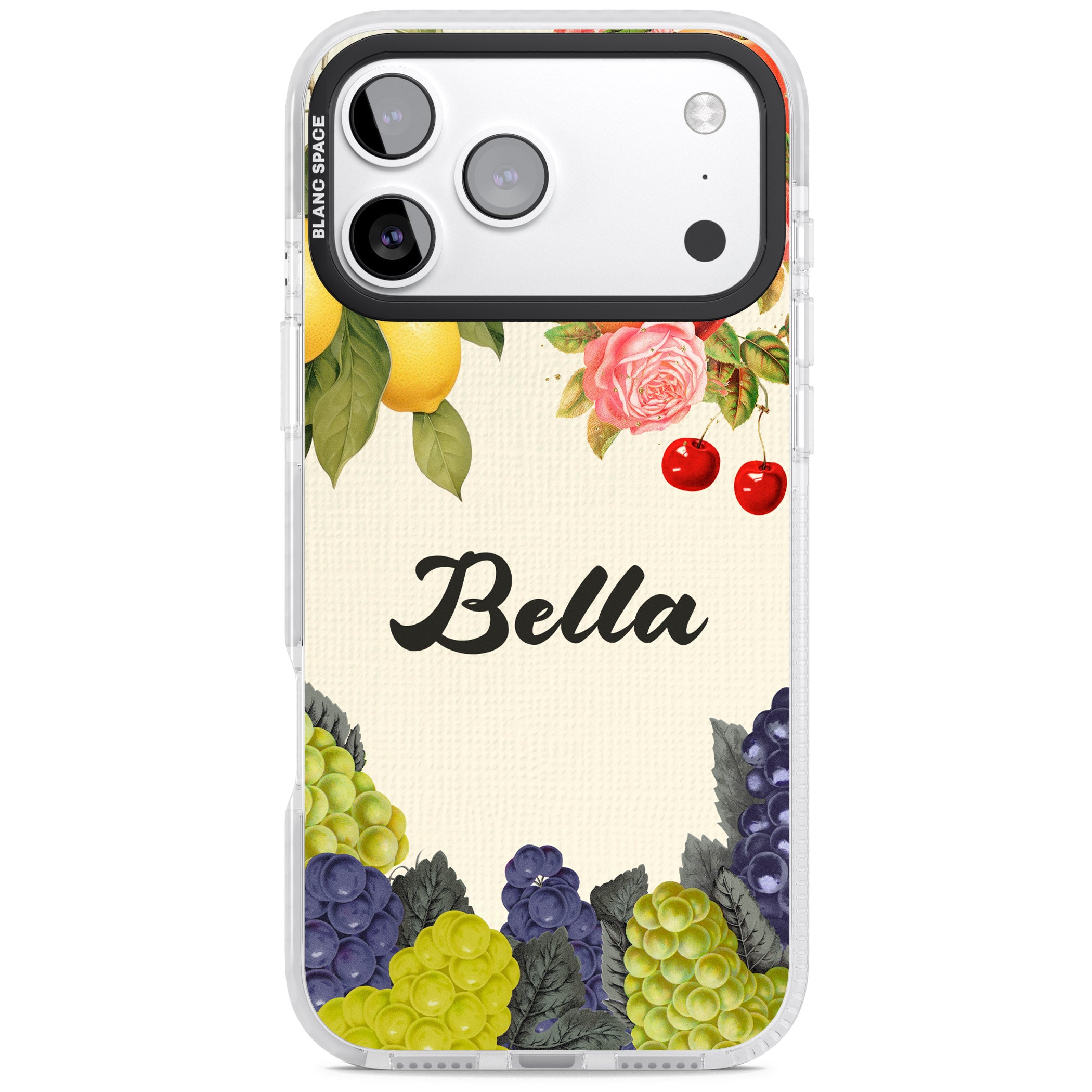 Personalised Vintage Fruits iPhone 17 Pro Impact Clear Phone Case