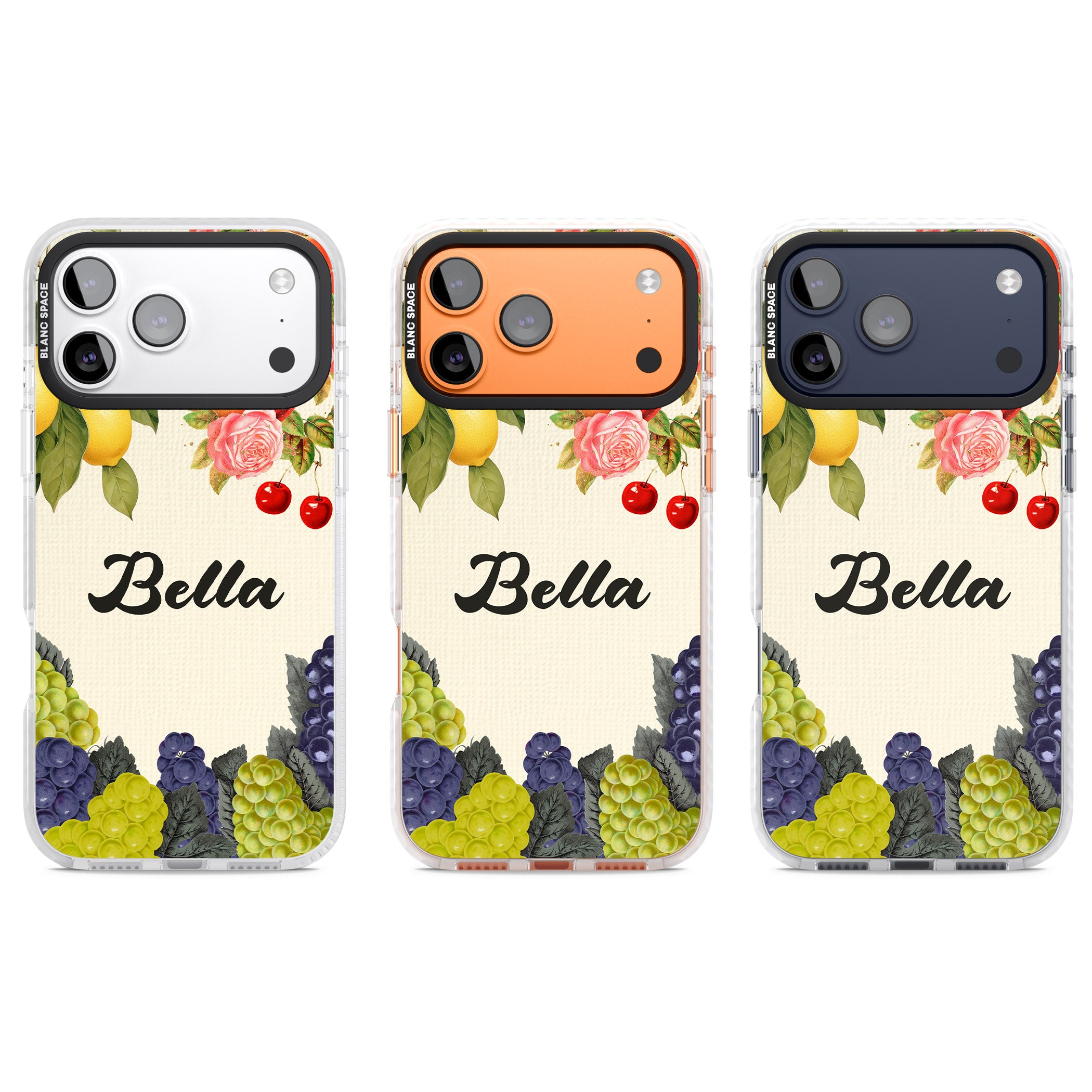 Personalised Vintage Fruits iPhone 17 Pro Impact Clear Phone Case APT Impact Protection