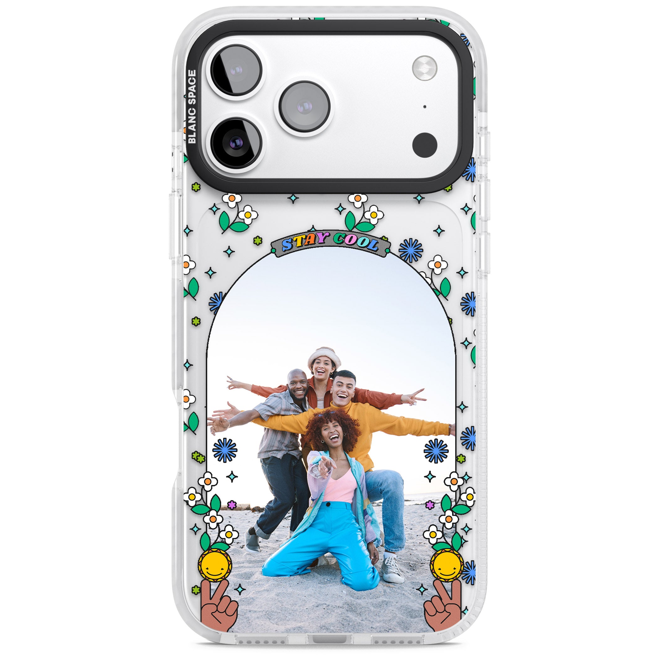 Personalised Summer Photo Frame iPhone 17 Pro Impact Clear Phone Case