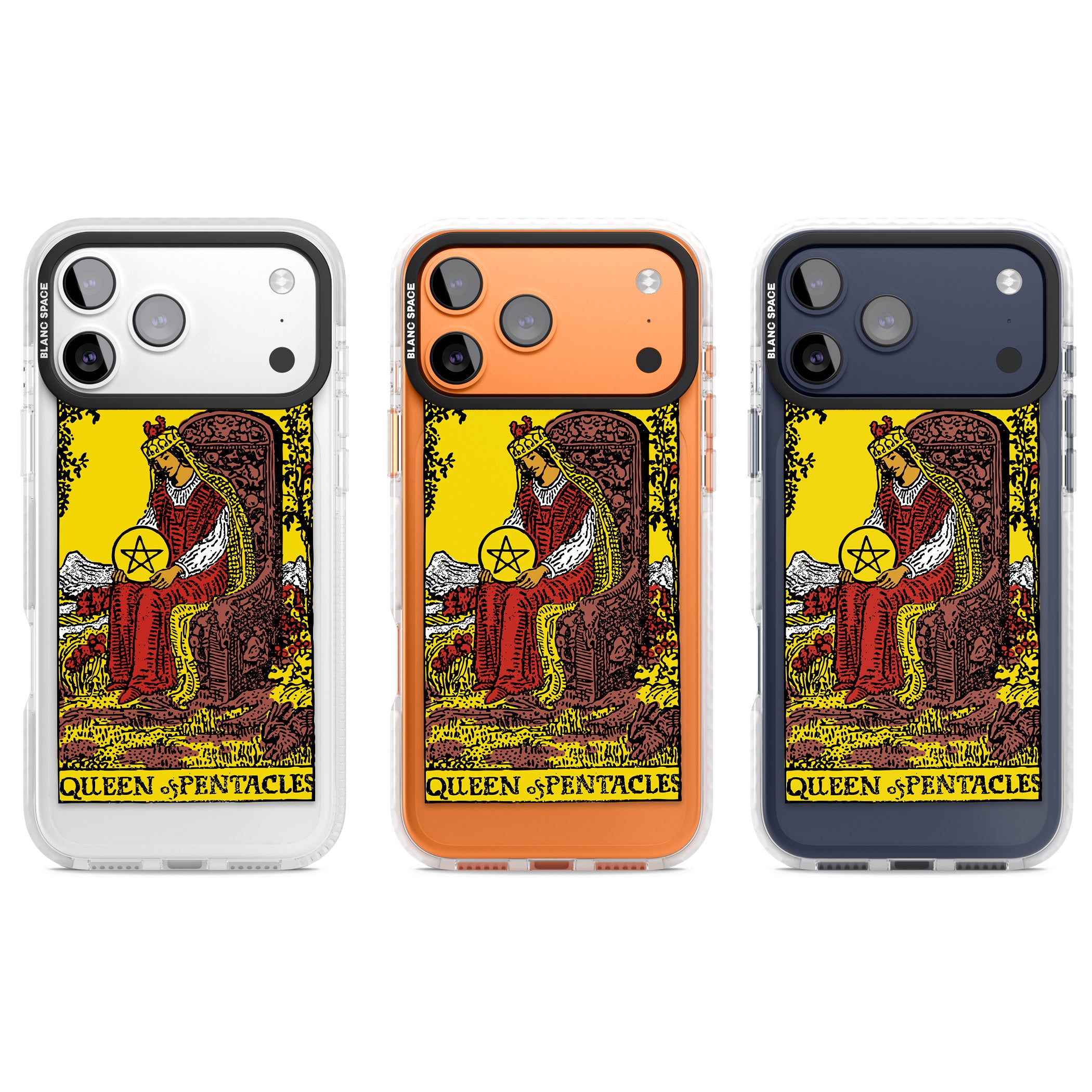 Personalised Queen Of Pentacles Tarot Card (Color) iPhone 17 Pro Impact Clear Phone Case APT Impact Protection