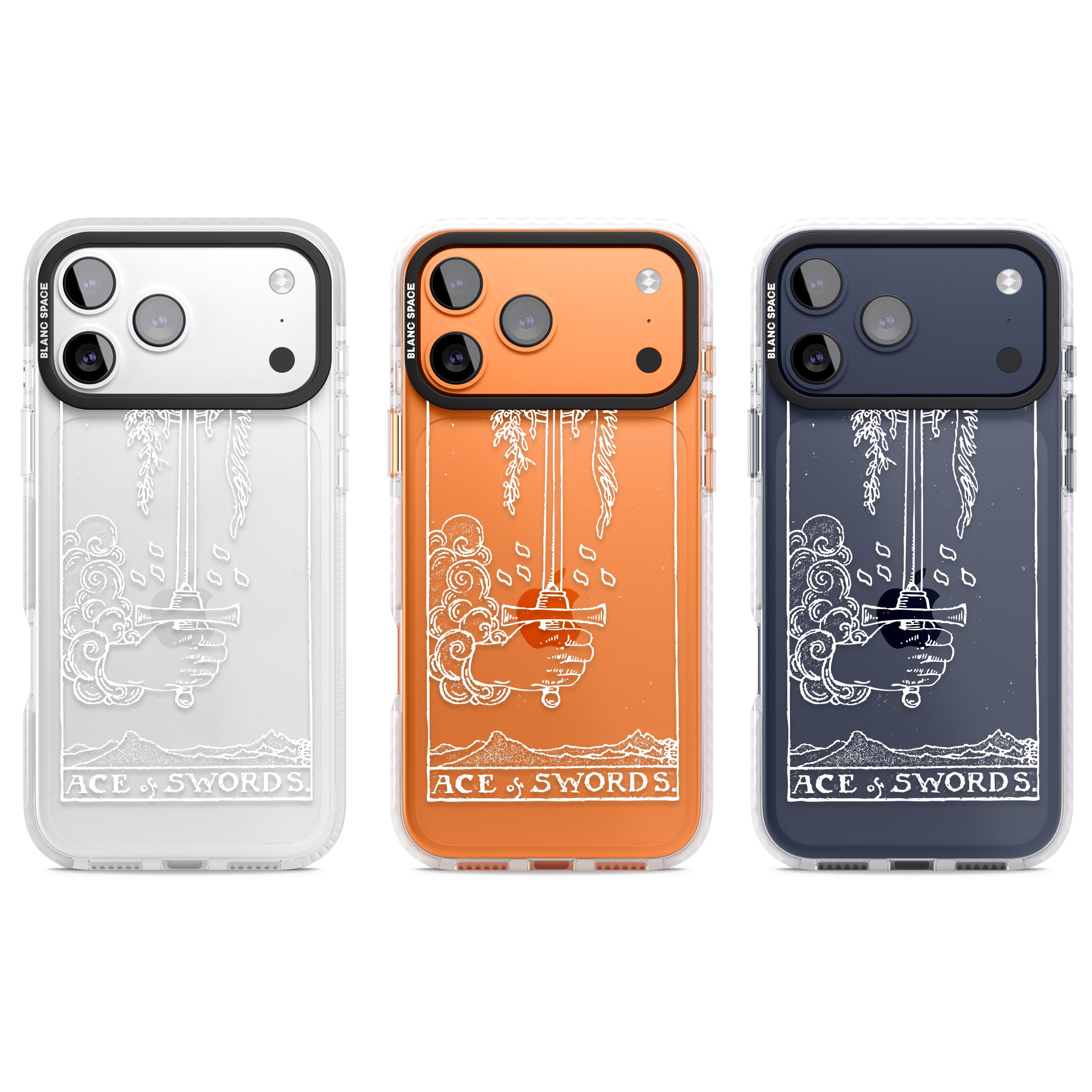 Personalised Ace Of Swords Tarot Card (White) iPhone 17 Pro Impact Clear Phone Case APT Impact Protection