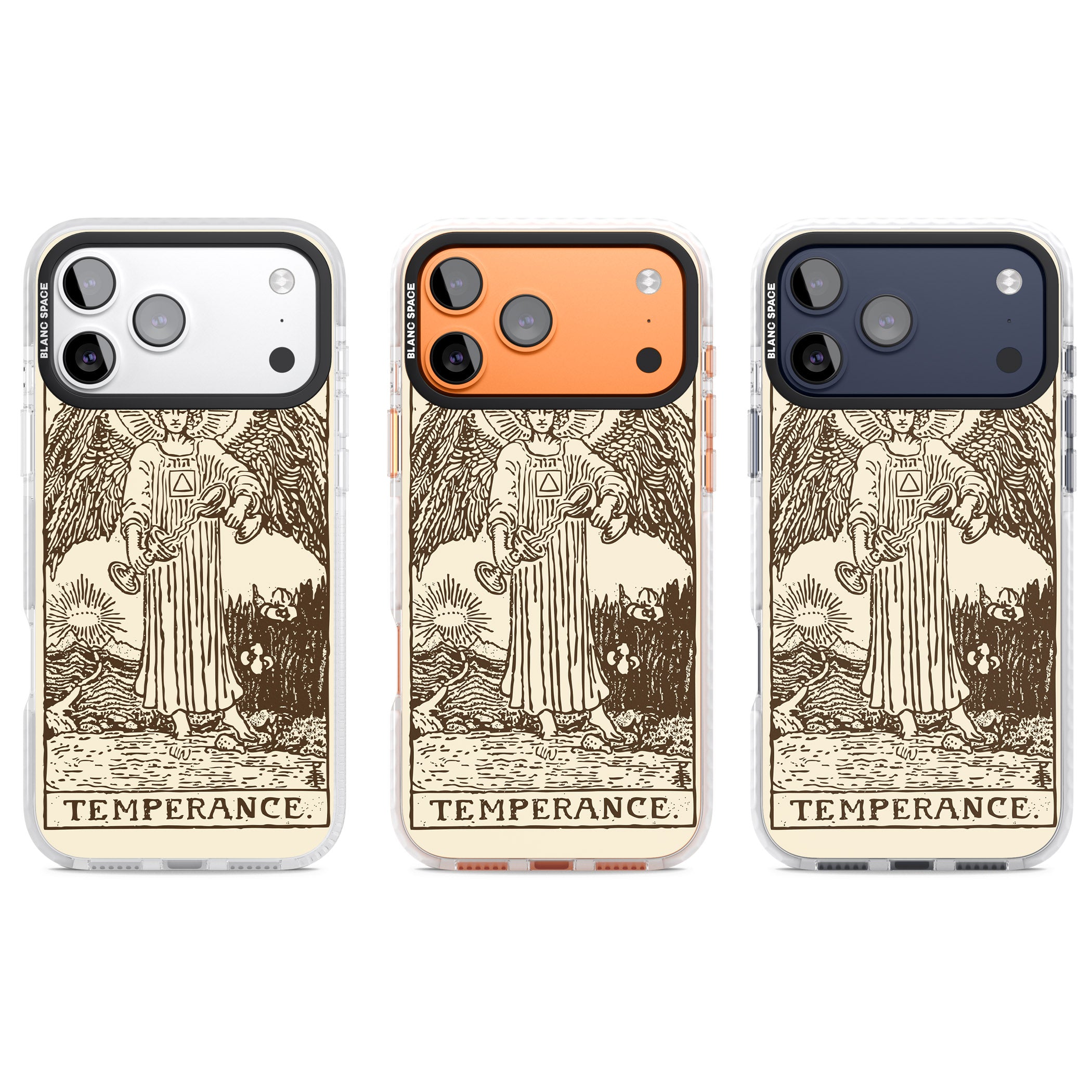 Personalised Temperance Tarot Card (Cream) iPhone 17 Pro Impact Clear Phone Case APT Impact Protection
