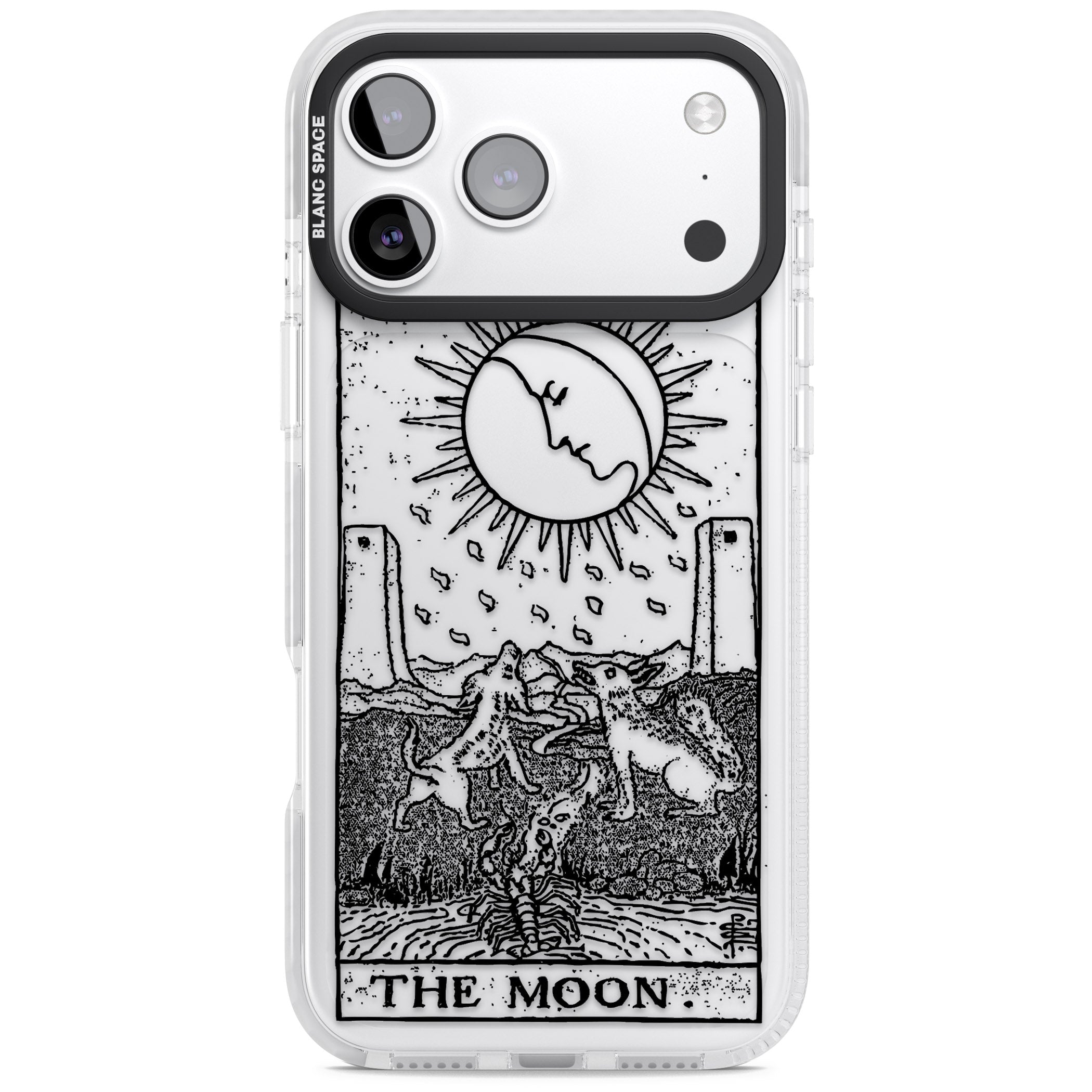 Personalised The Moon Tarot Card (Clear) iPhone 17 Pro Impact Clear Phone Case