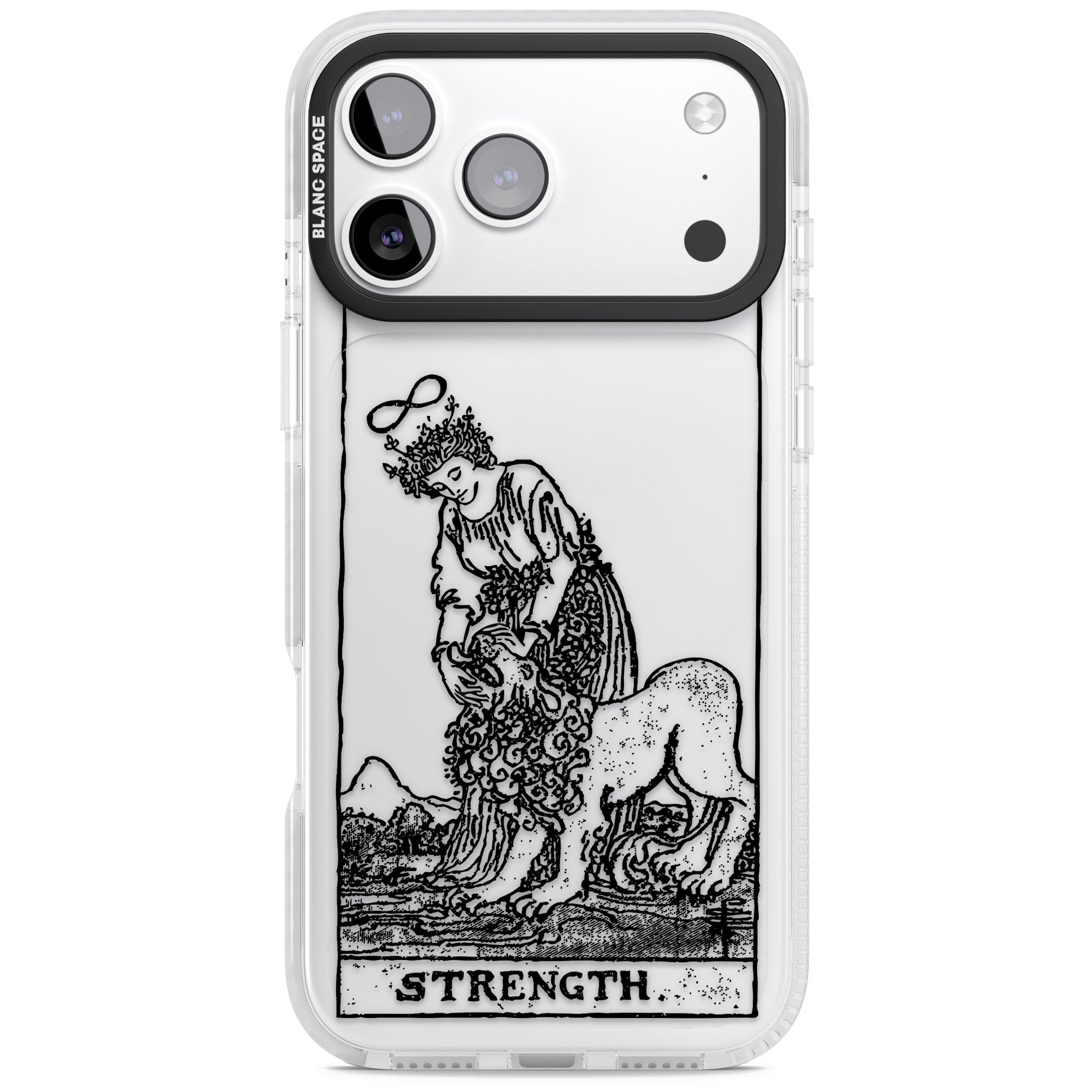 Personalised Strength Tarot Card (Clear) iPhone 17 Pro Impact Clear Phone Case