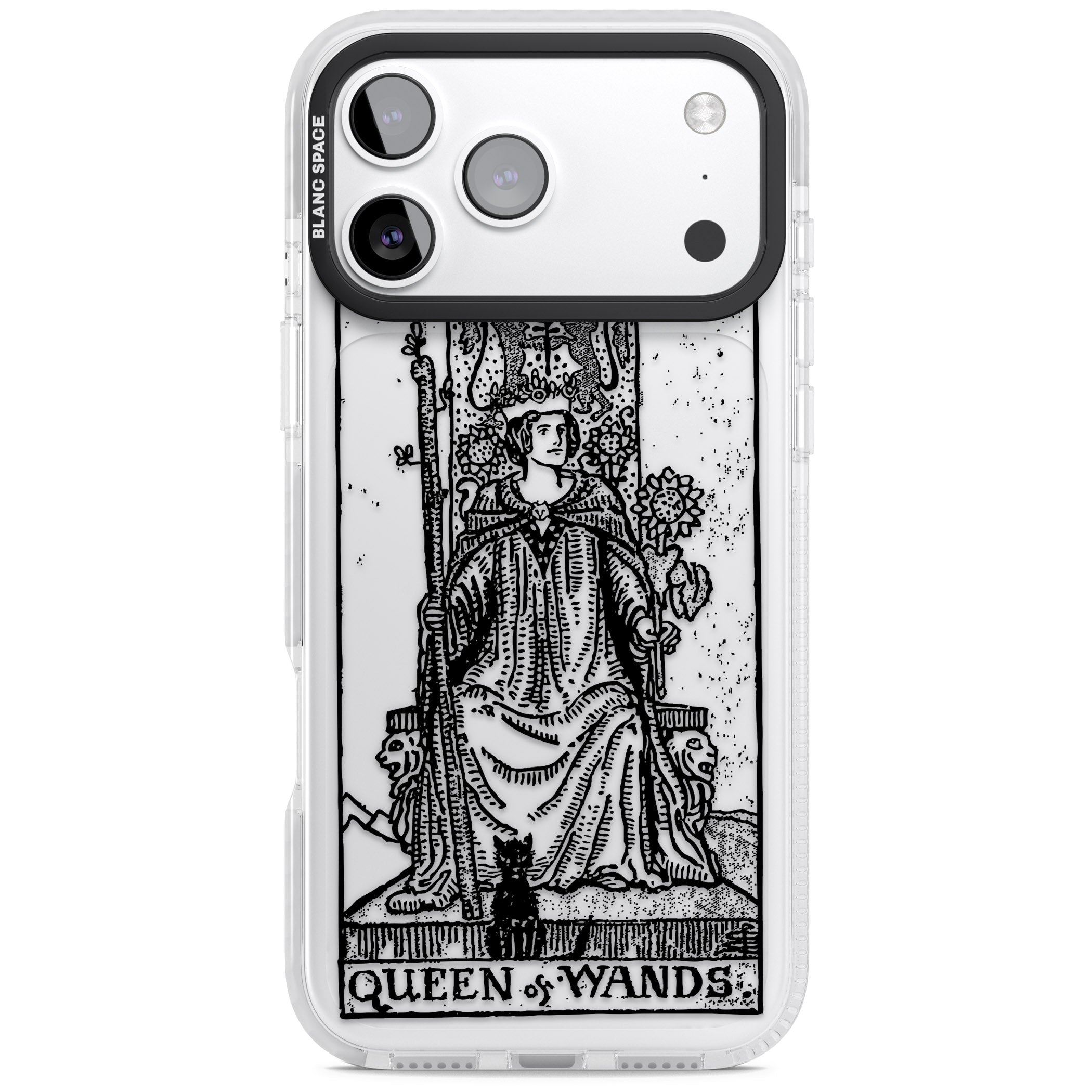 Personalised Queen Of Wands Tarot Card (Clear) iPhone 17 Pro Impact Clear Phone Case