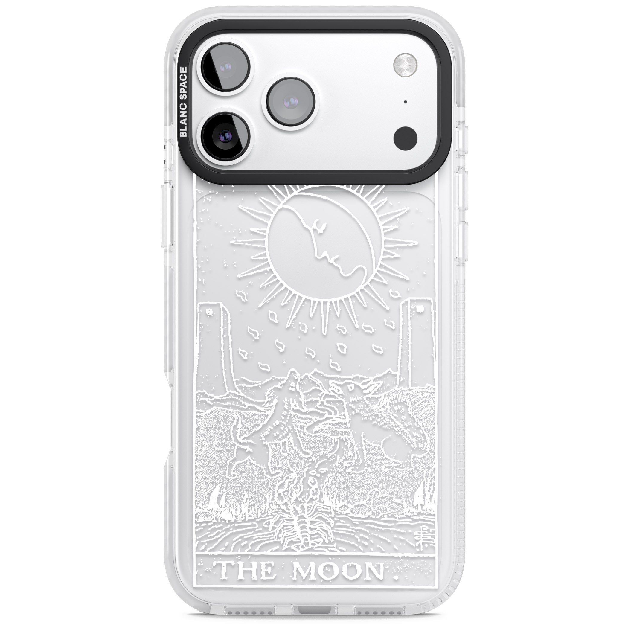 Personalised The Moon Tarot Card (White) iPhone 17 Pro Impact Clear Phone Case