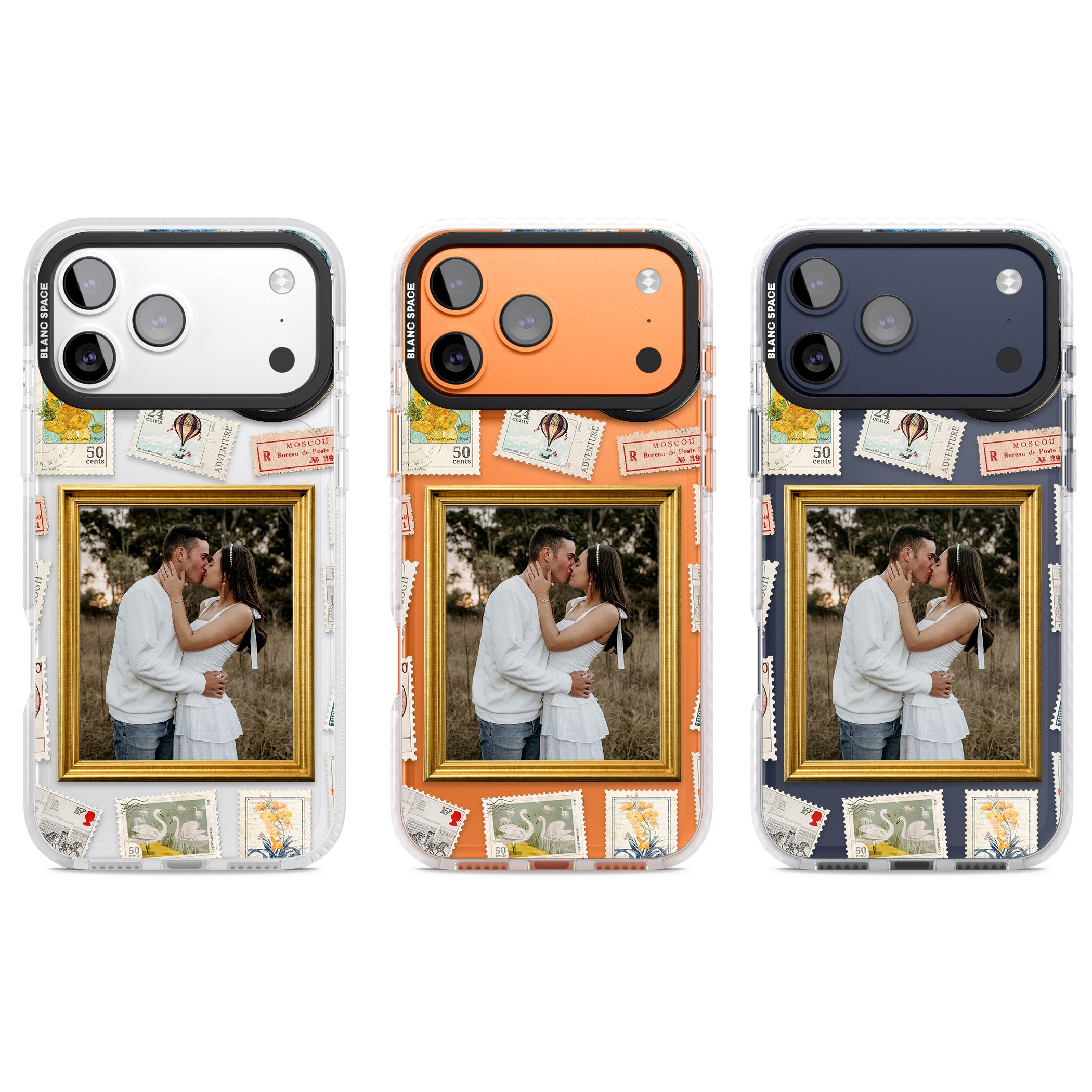 Personalised Vintage Photo Frame Collage iPhone 17 Pro Impact Clear Phone Case APT Impact Protection