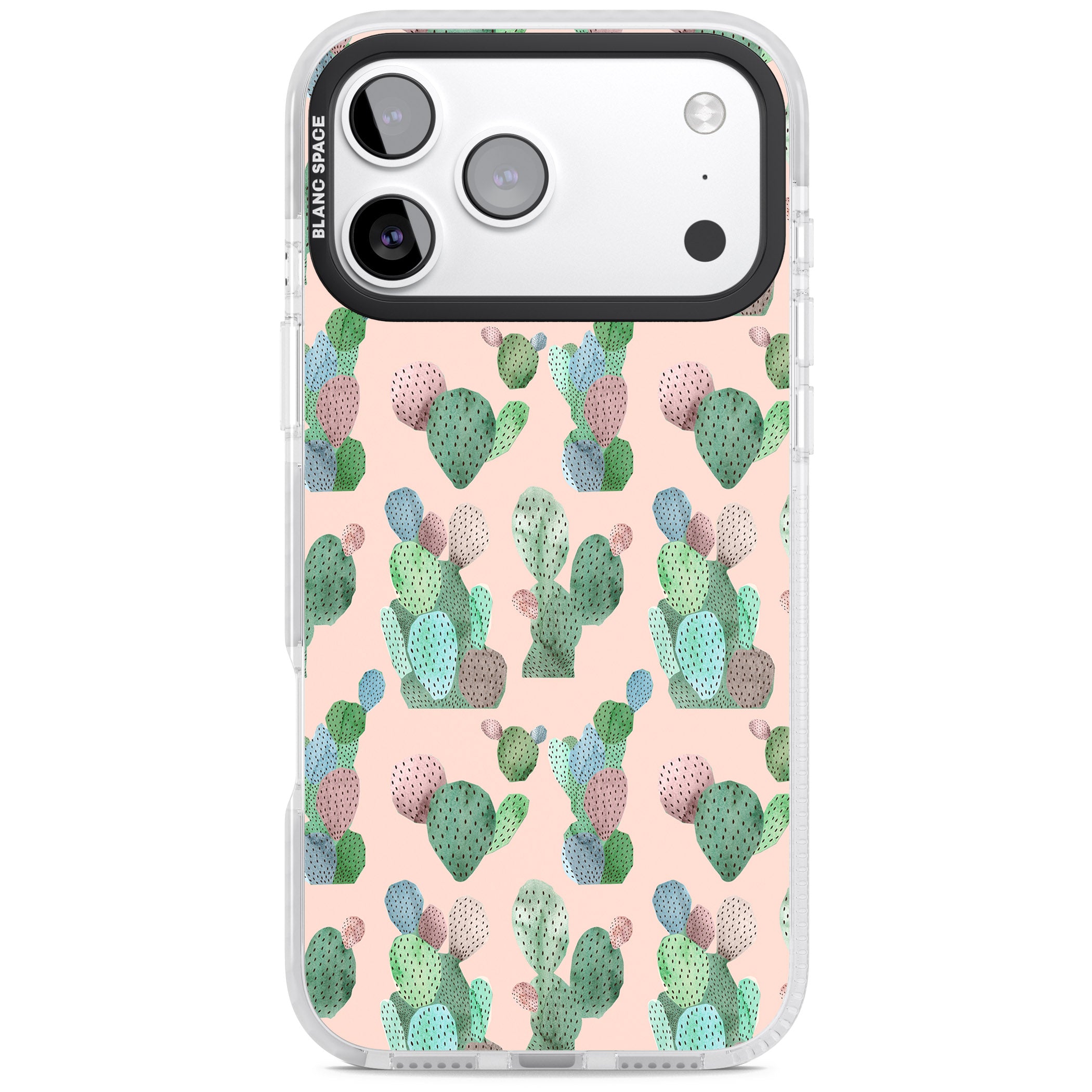 Pink Cactus iPhone 17 Pro Impact Clear Phone Case