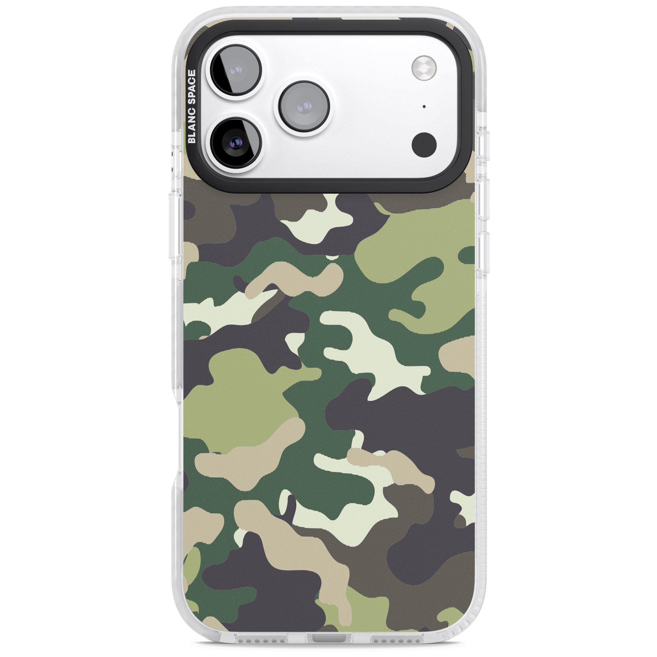 Green Camo iPhone 17 Pro Impact Clear Phone Case