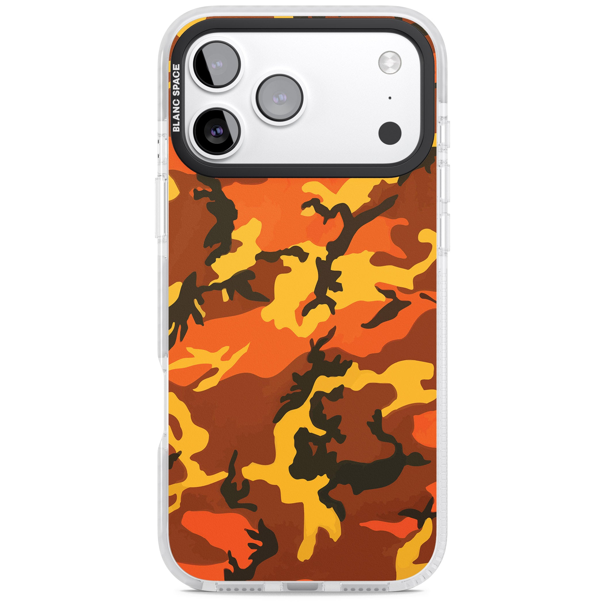 Orange Camo iPhone 17 Pro Impact Clear Phone Case