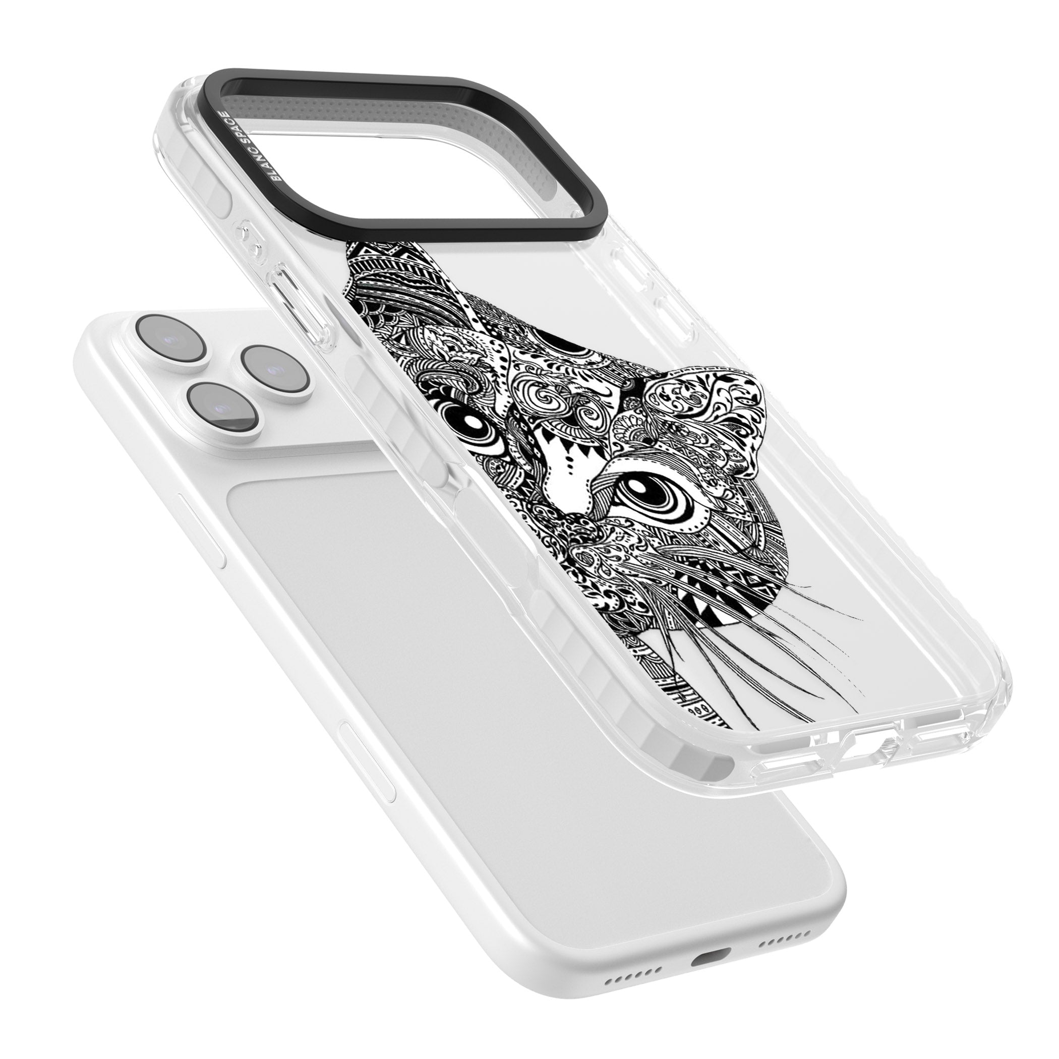 Henna Cat iPhone 17 Pro Impact Clear Phone Case Colours