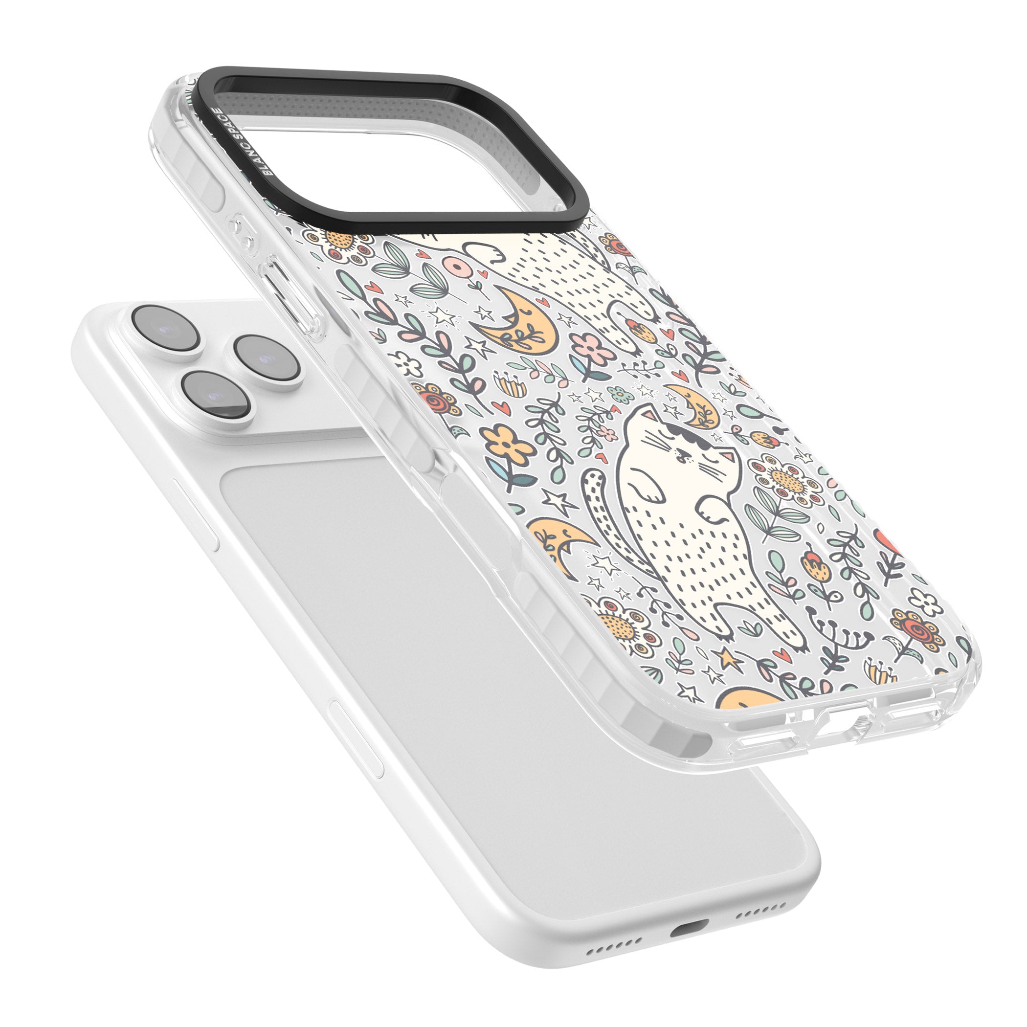 Sleeping Cat Pattern iPhone 17 Pro Impact Clear Phone Case Colours