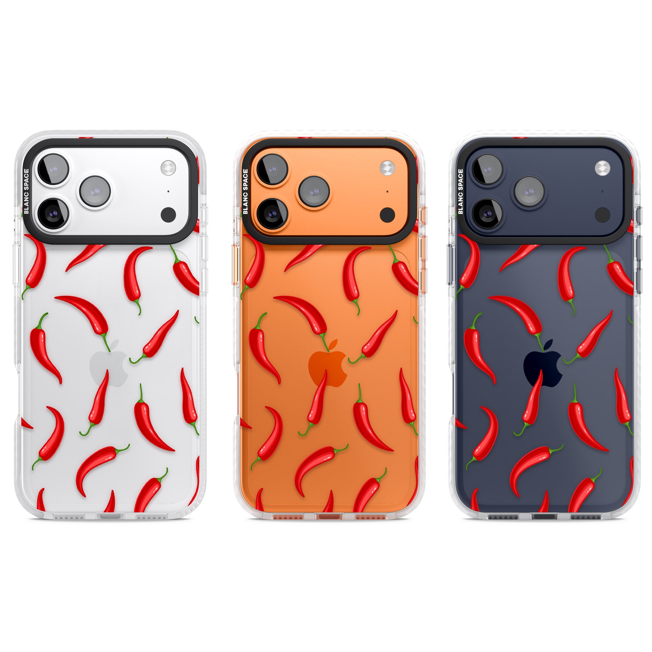 Chilli Pattern iPhone 17 Pro Impact Clear Phone Case APT Impact Protection