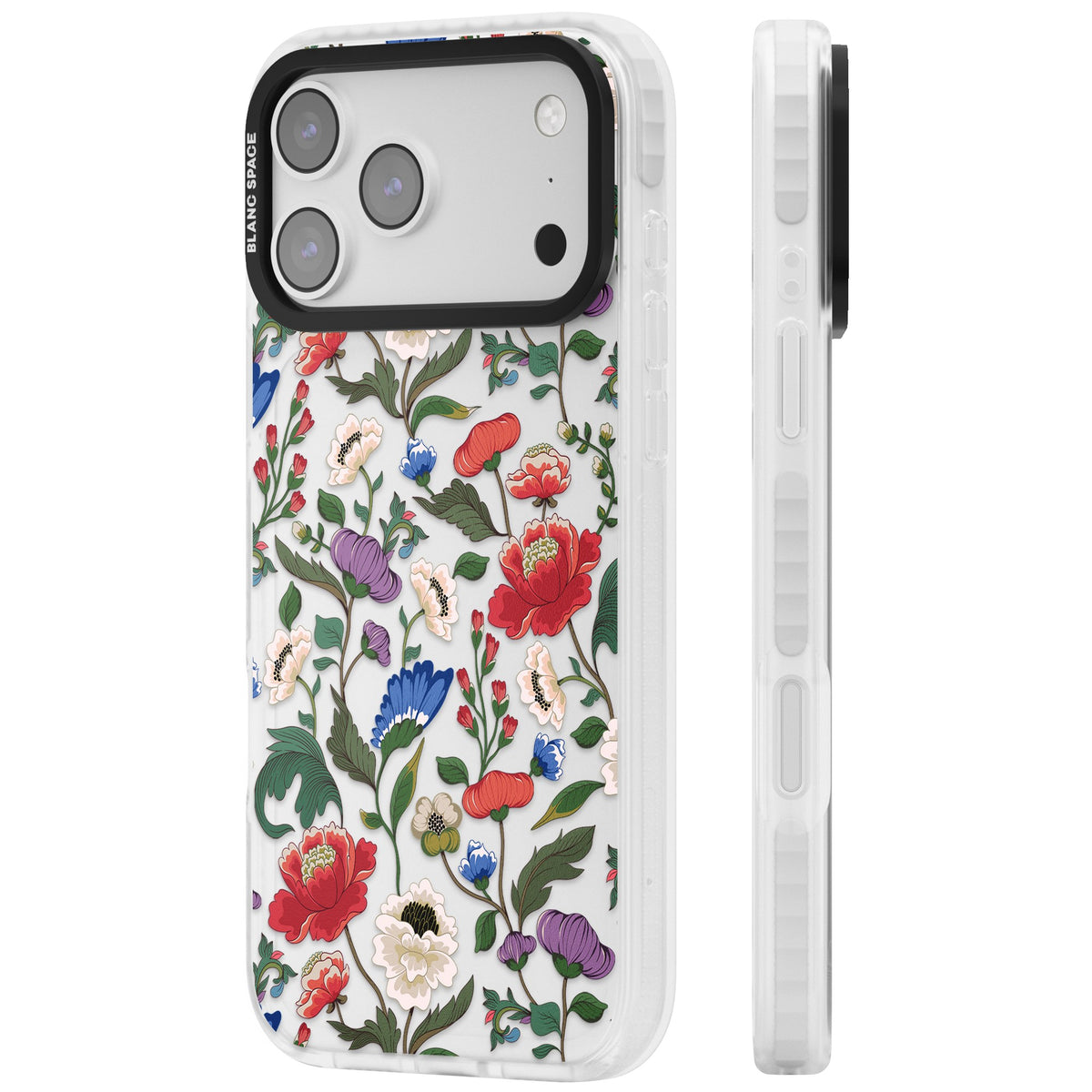 Chinoiserie Bloom iPhone 17 Pro Max Impact Clear Phone Case side