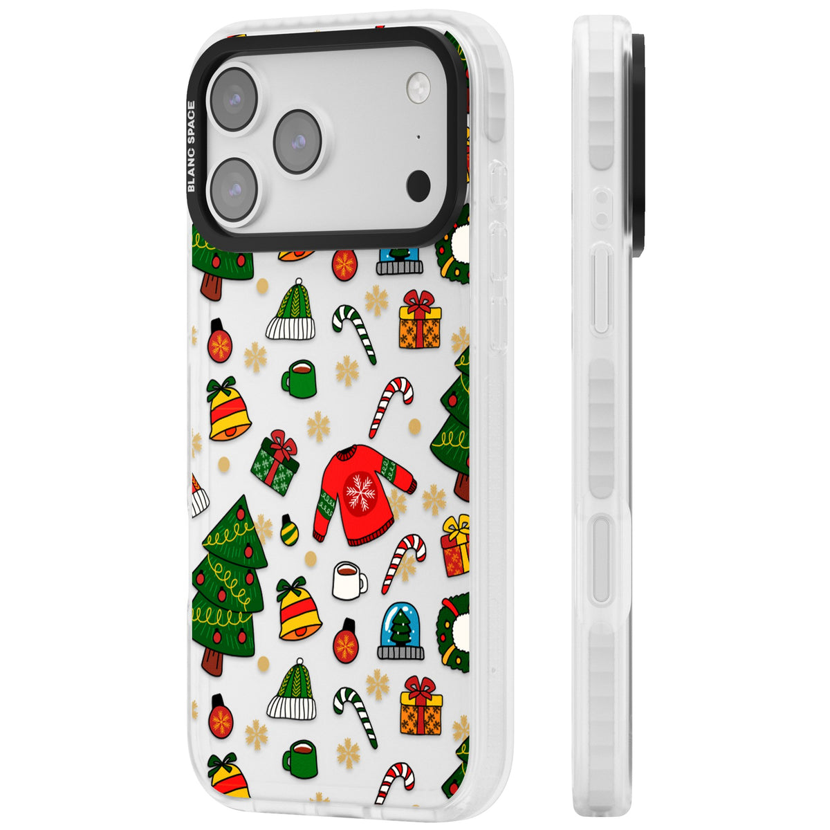 Holiday Medley iPhone 17 Pro Max Impact Clear Phone Case side