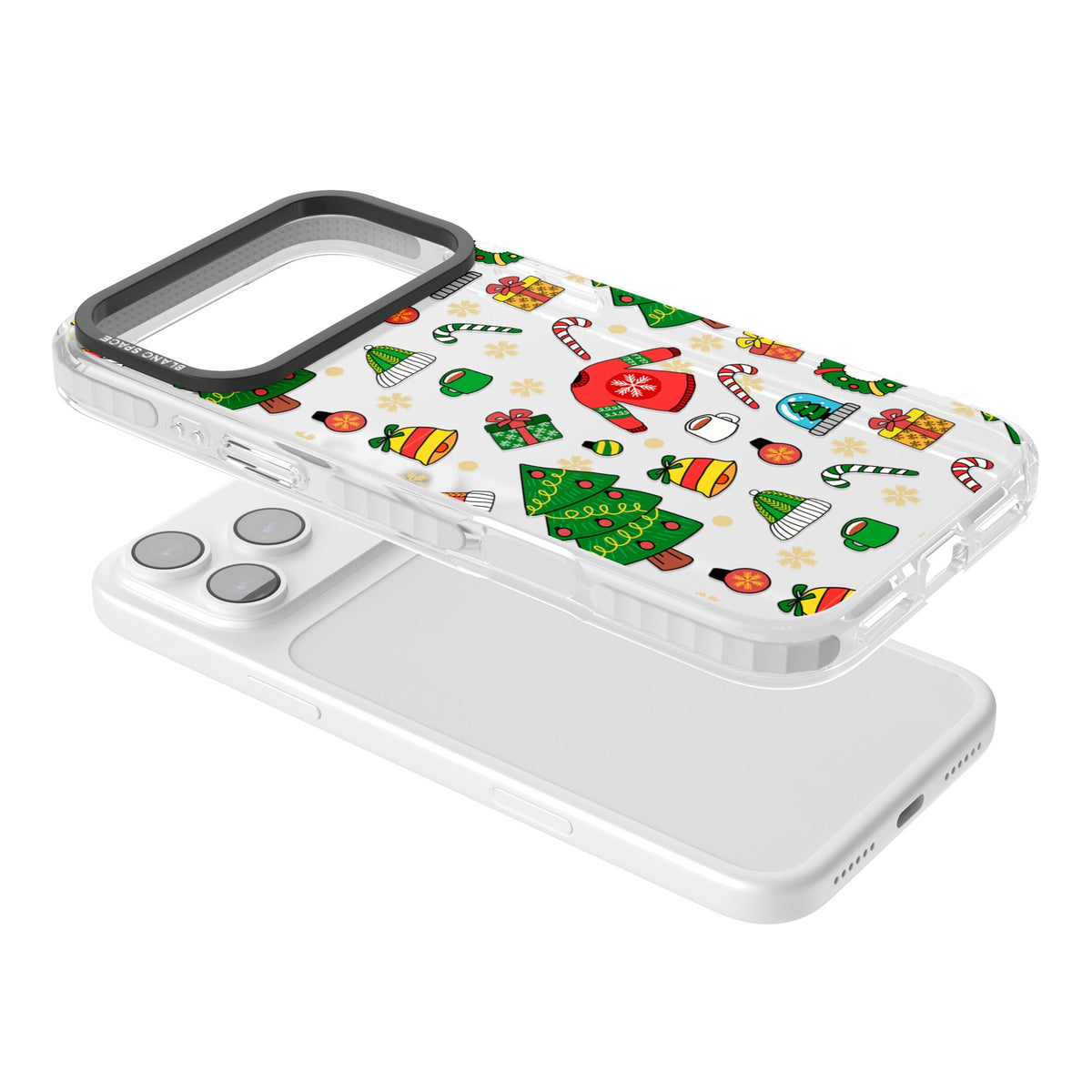 Holiday Medley iPhone 17 Pro Max Impact Clear Phone Case angled