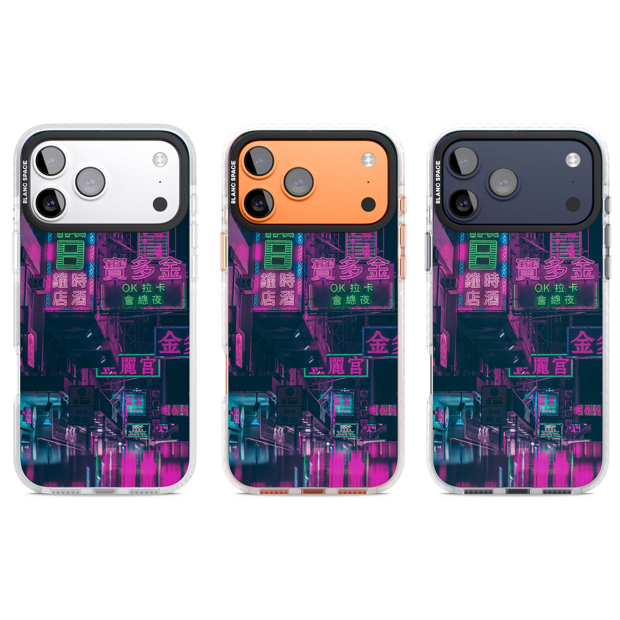 Neon Night Strip iPhone 17 Pro Impact Clear Phone Case APT Impact Protection