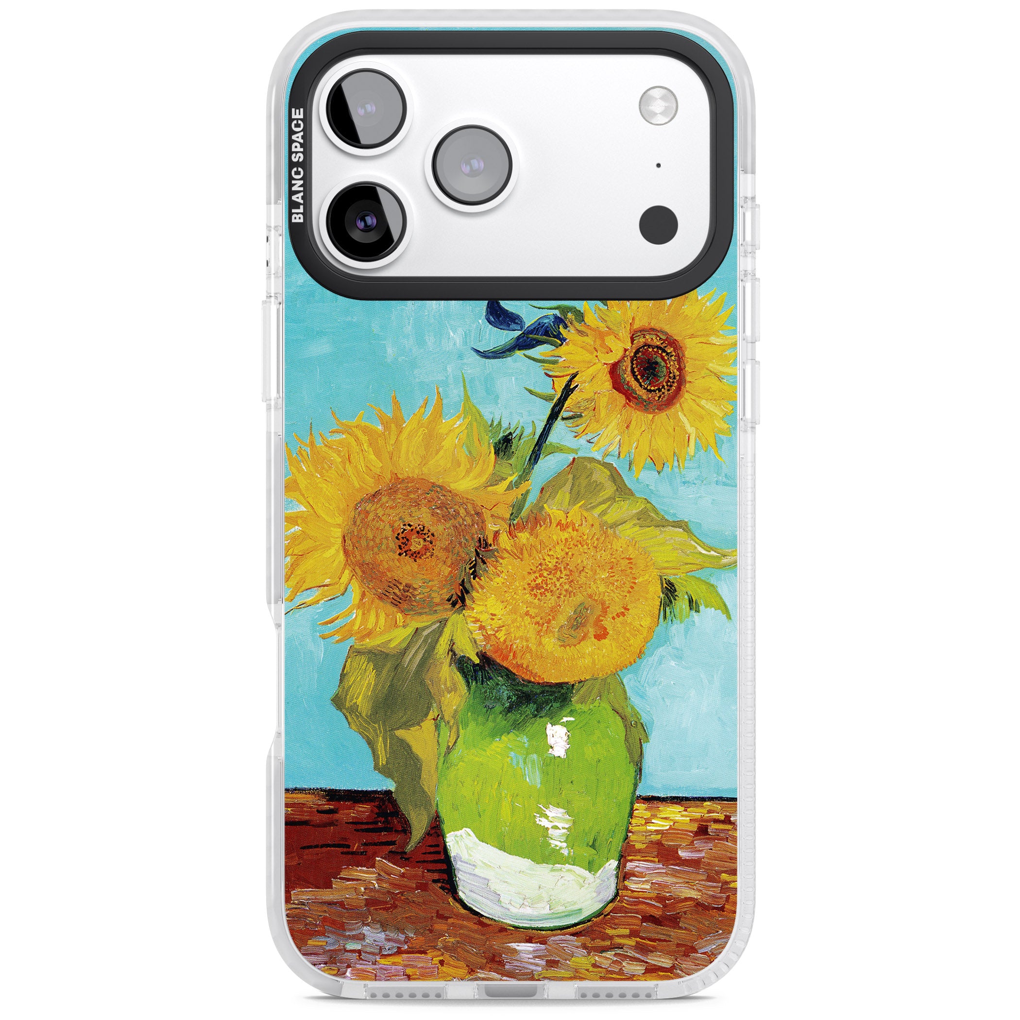 Vase With Three Sunflowers iPhone 17 Pro Impact Clear Phone Case