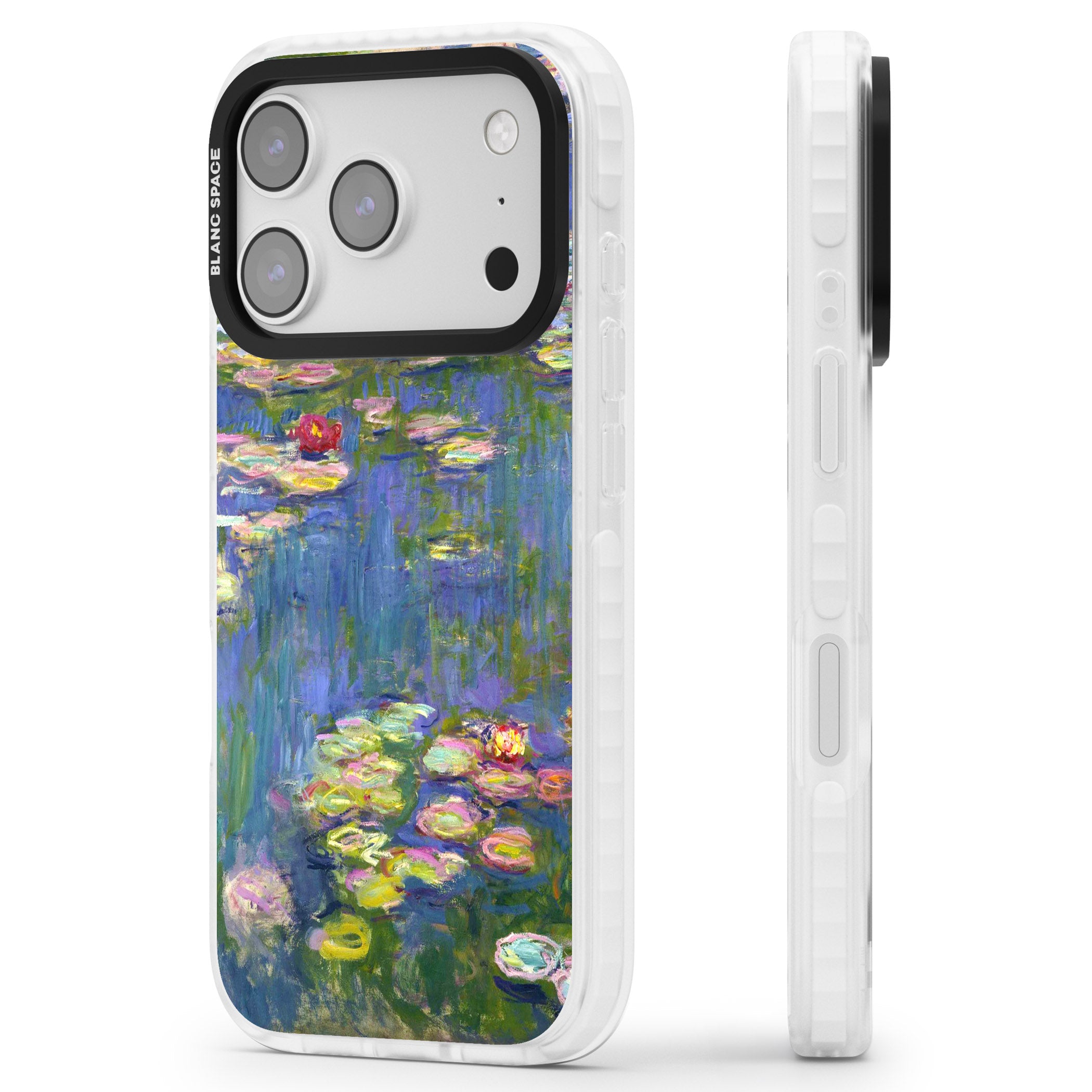 Water Lilies II iPhone 17 Pro Impact Clear Phone Case Side Profile
