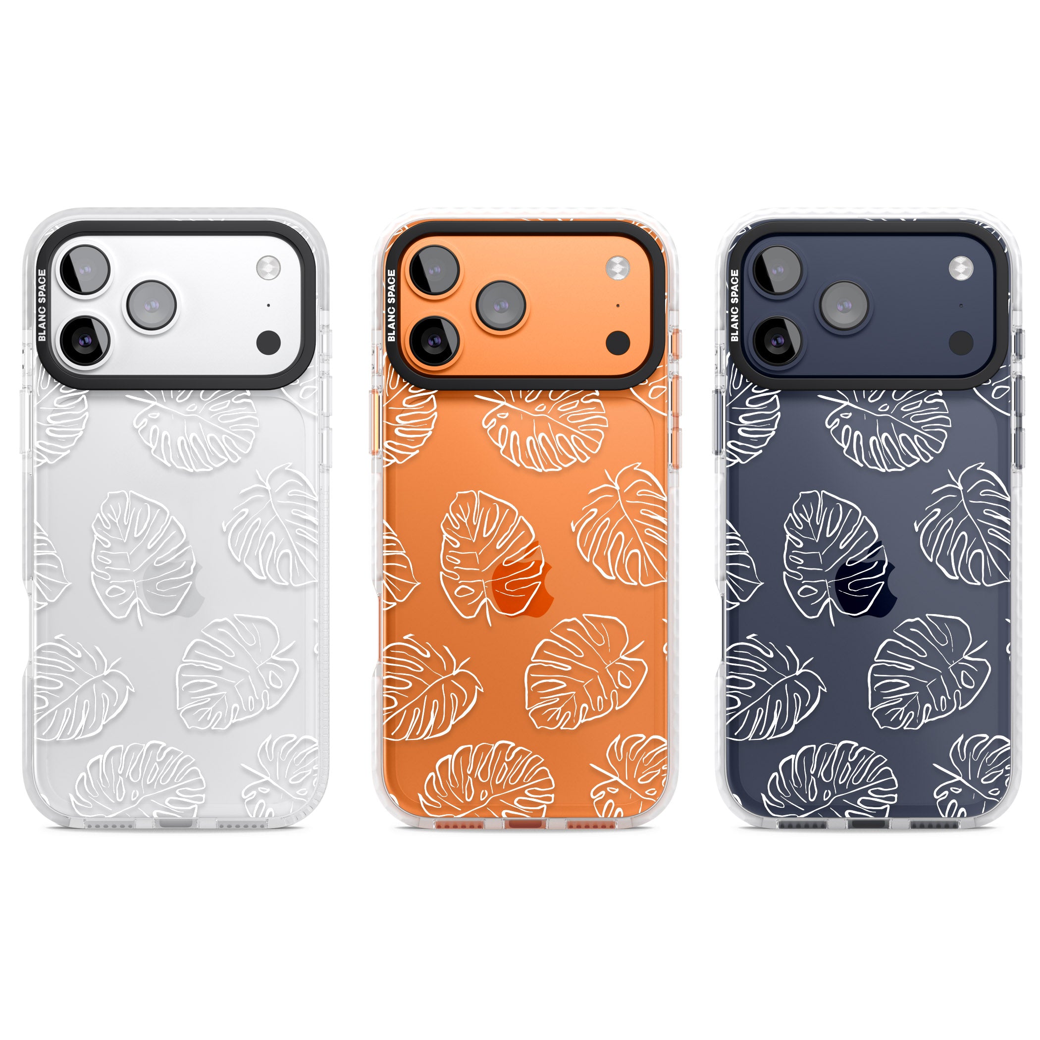 Monstera Outline iPhone 17 Pro Impact Clear Phone Case APT Impact Protection