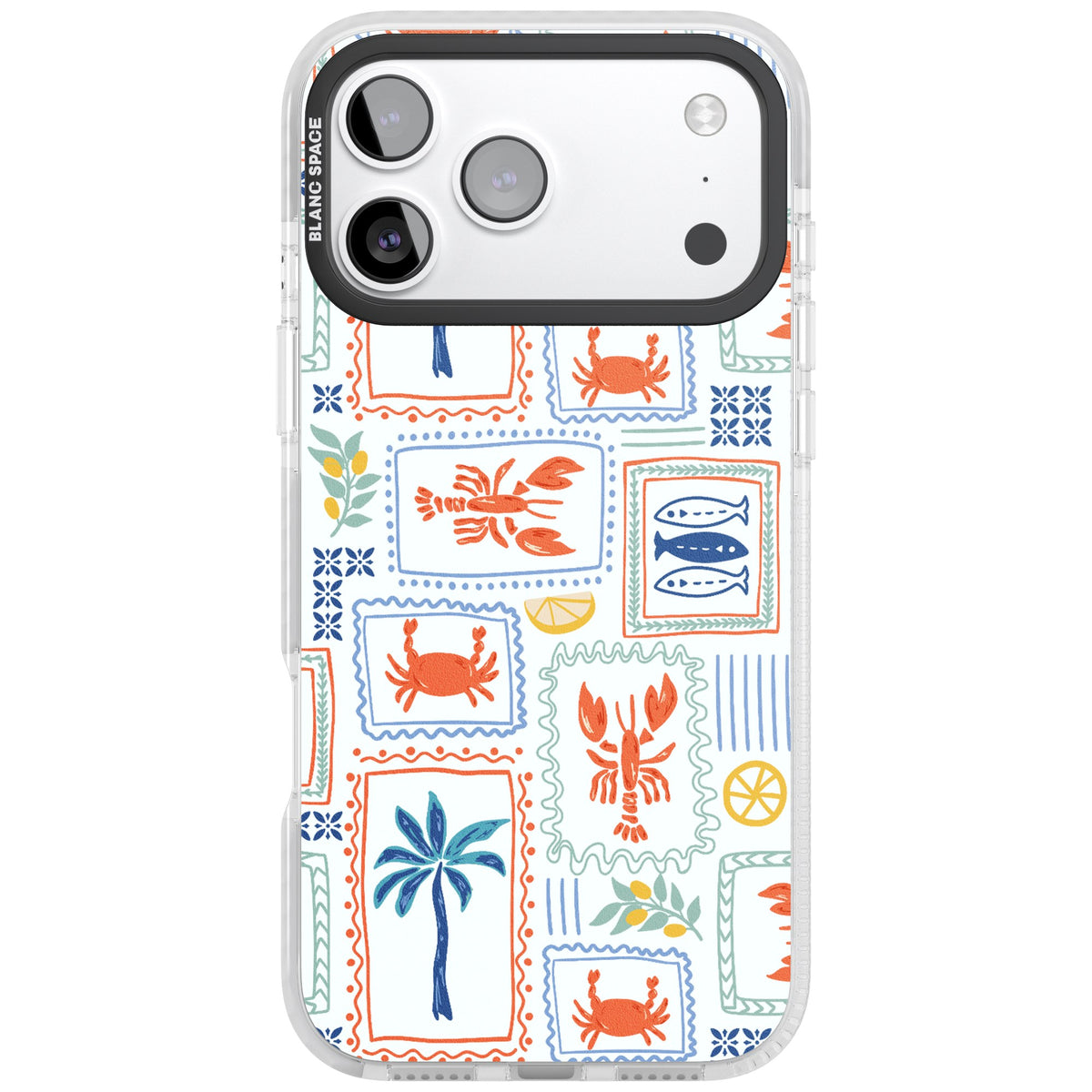 Seaside Stamps iPhone 17 Pro Max Impact Clear Phone Case front