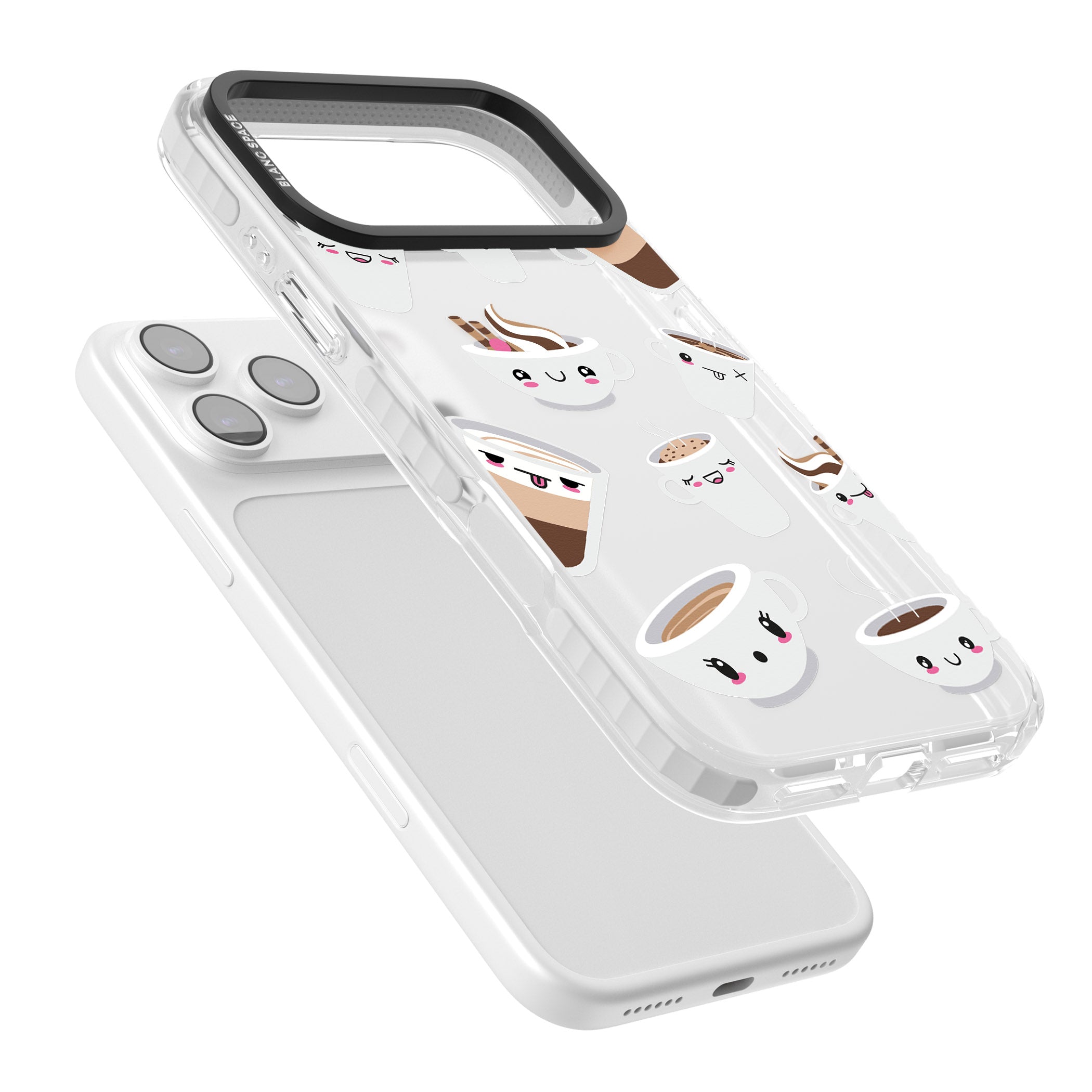 Coffee Faces iPhone 17 Pro Impact Clear Phone Case Colours