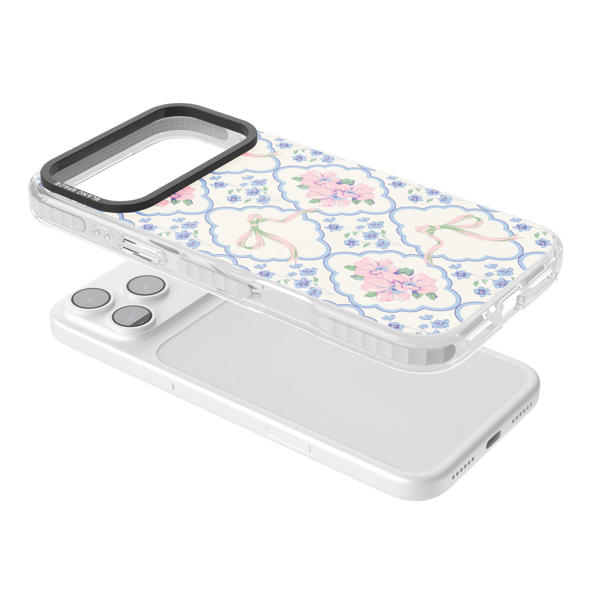 Ribbon Lattice iPhone 17 Pro Max Impact Clear Phone Case angled