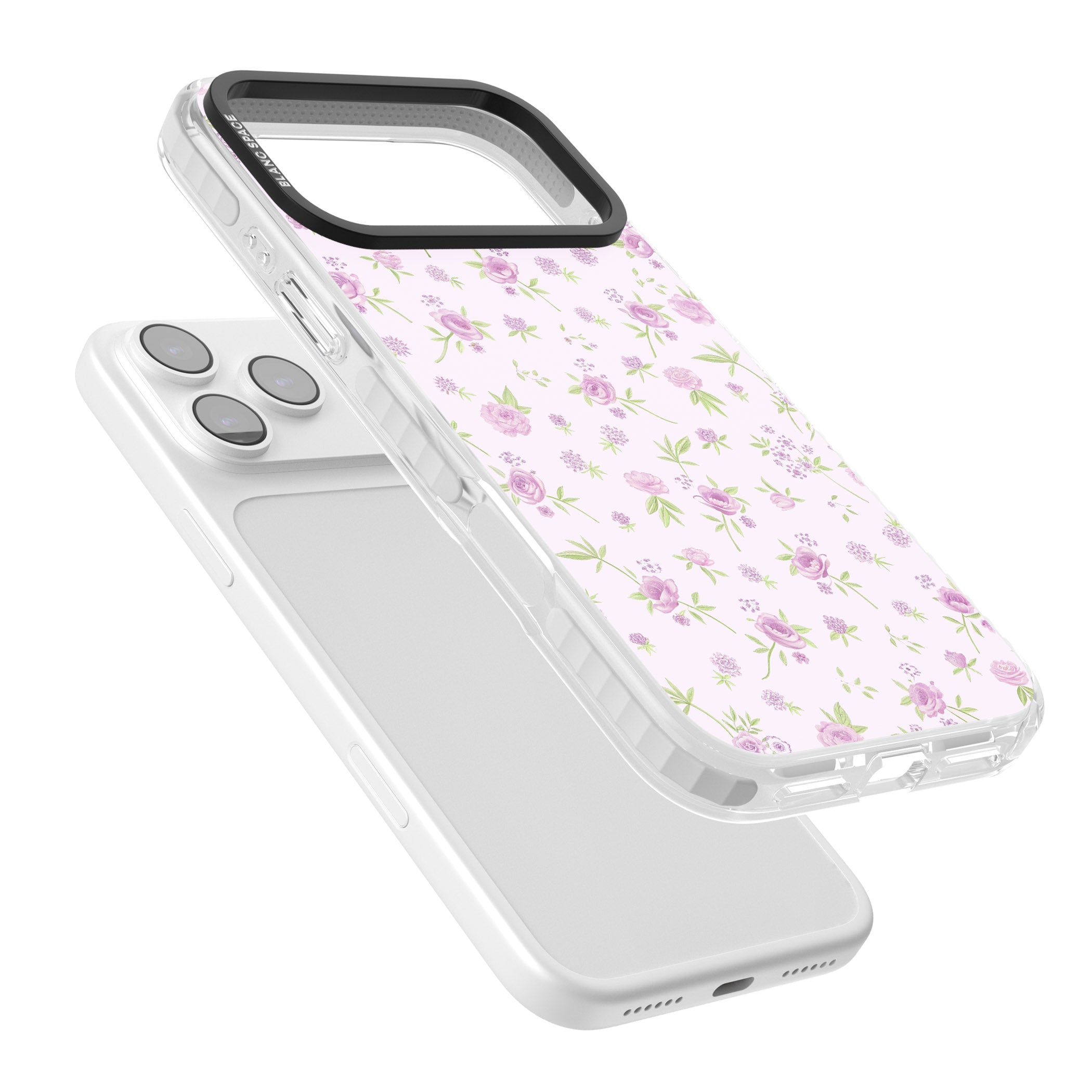 Pink Peonies iPhone 17 Pro Impact Clear Phone Case Colours