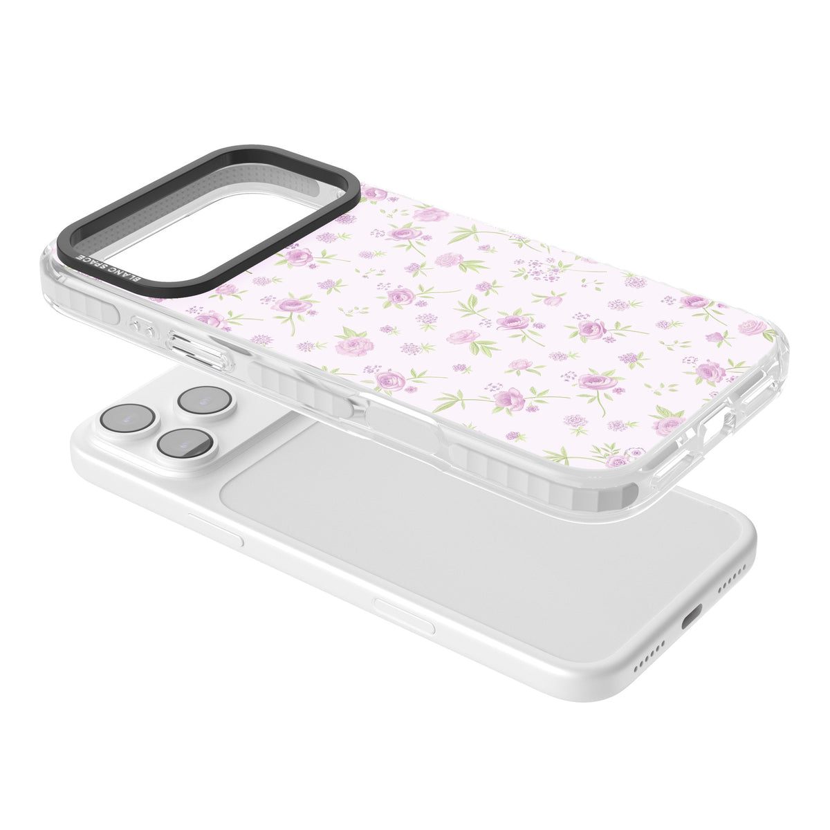 Pink Peonies iPhone 17 Pro Max Impact Clear Phone Case angled