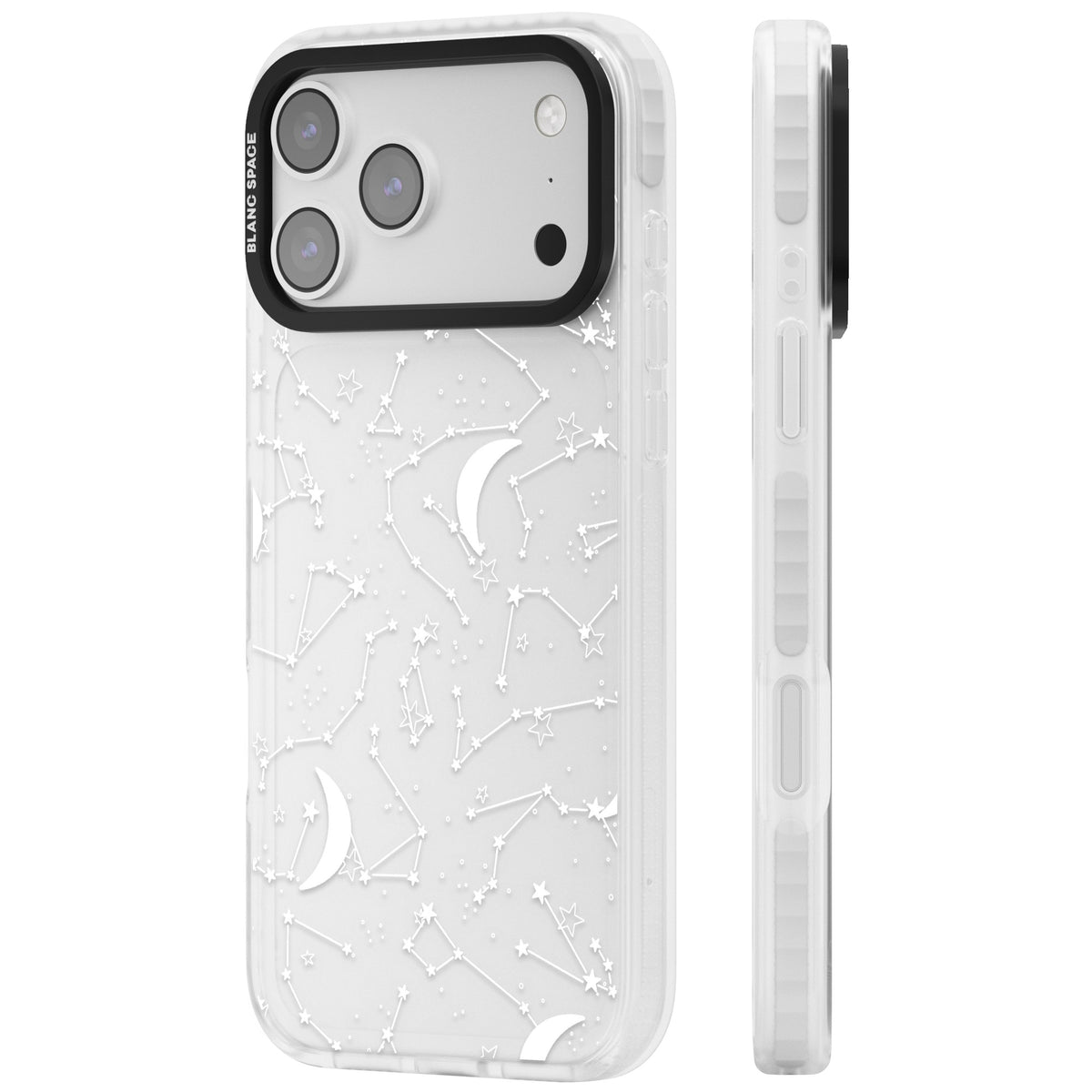 White Constellations iPhone 17 Pro Max Impact Clear Phone Case side