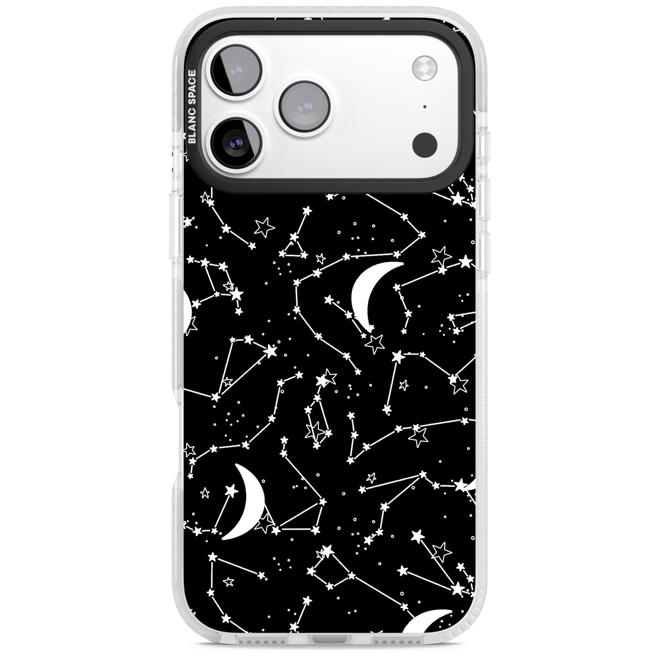Black Celestial Constellations iPhone 17 Pro Impact Clear Phone Case
