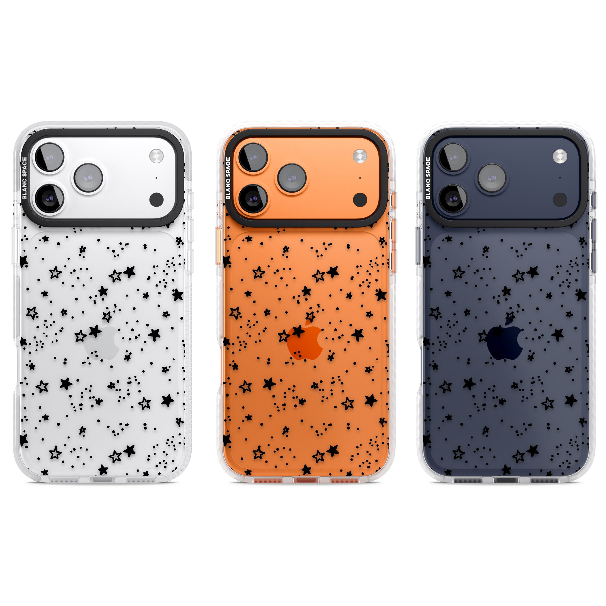 Black Star Speckle iPhone 17 Pro Impact Clear Phone Case APT Impact Protection