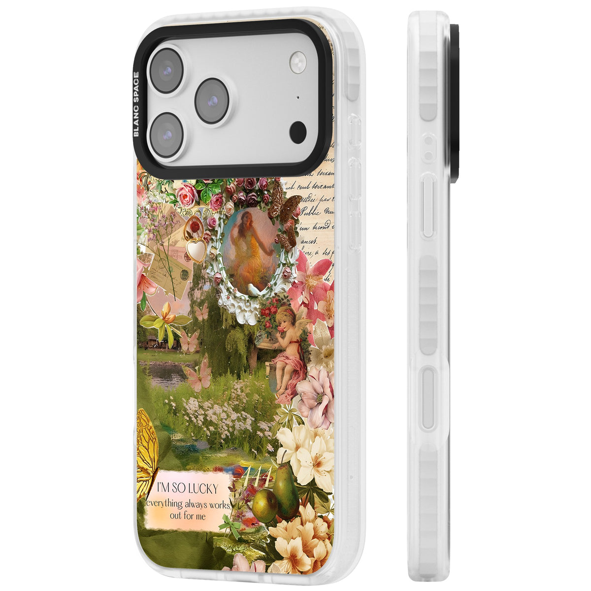 Nature in Pink iPhone 17 Pro Max Impact Clear Phone Case side