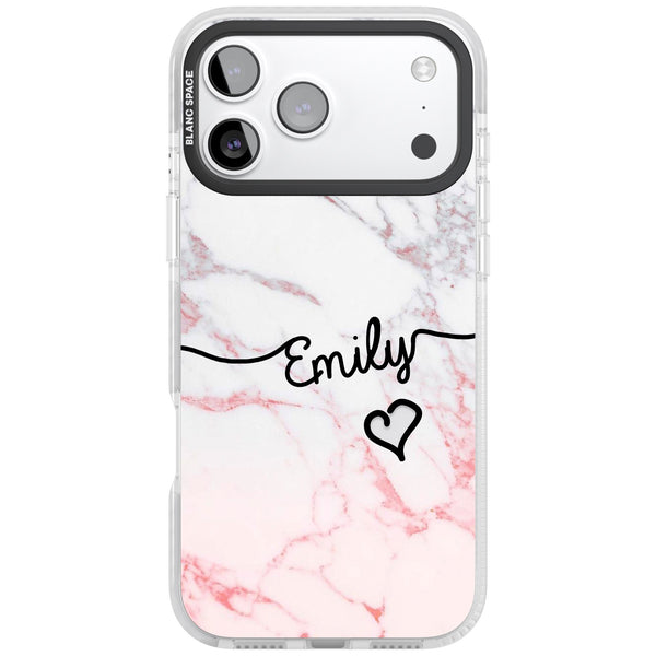 Personalised Pink Fade Marble Heart
