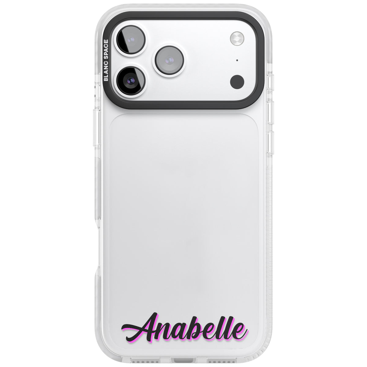 Personalised Cute Bottom Name iPhone 17 Pro Max Impact Clear Phone Case front